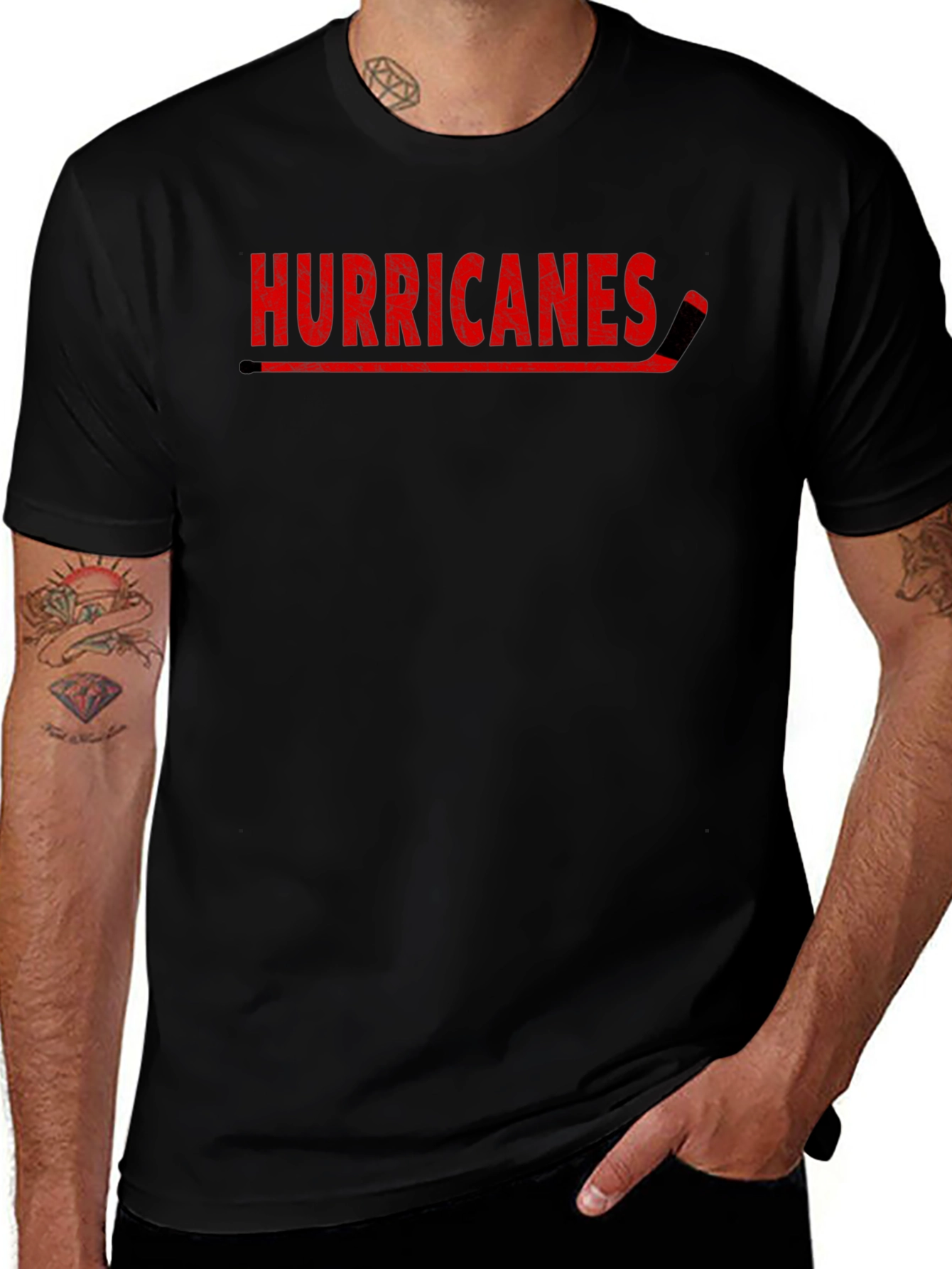 Hurricanes Hockey Fan T-Shirt - Red on Black