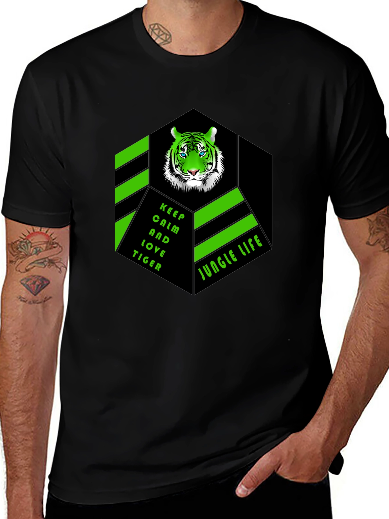 Variant 14 of Jungle Tiger Black Graphic T-Shirt