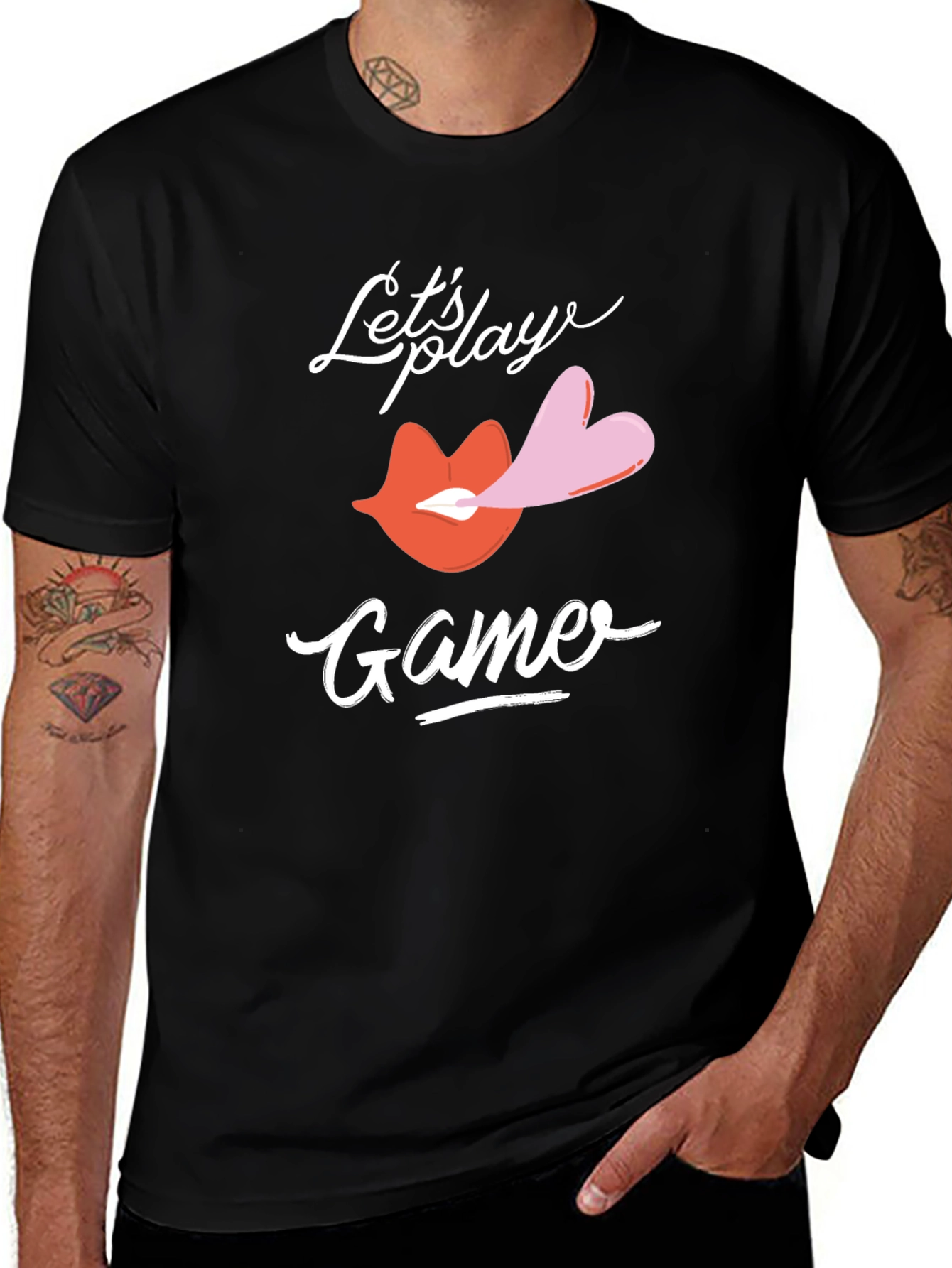 Variant 19 of Let's Play Game T-Shirt, Lips & Heart