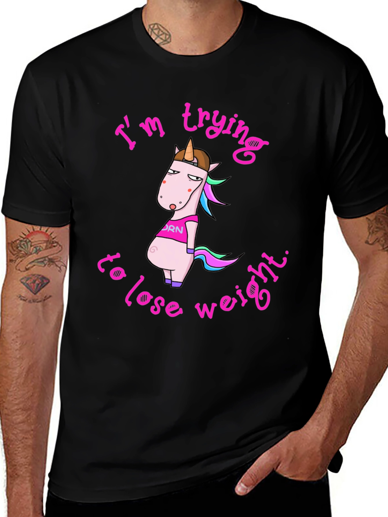 Variant 6 of Funny Unicorn Weight Loss Graphic Tee