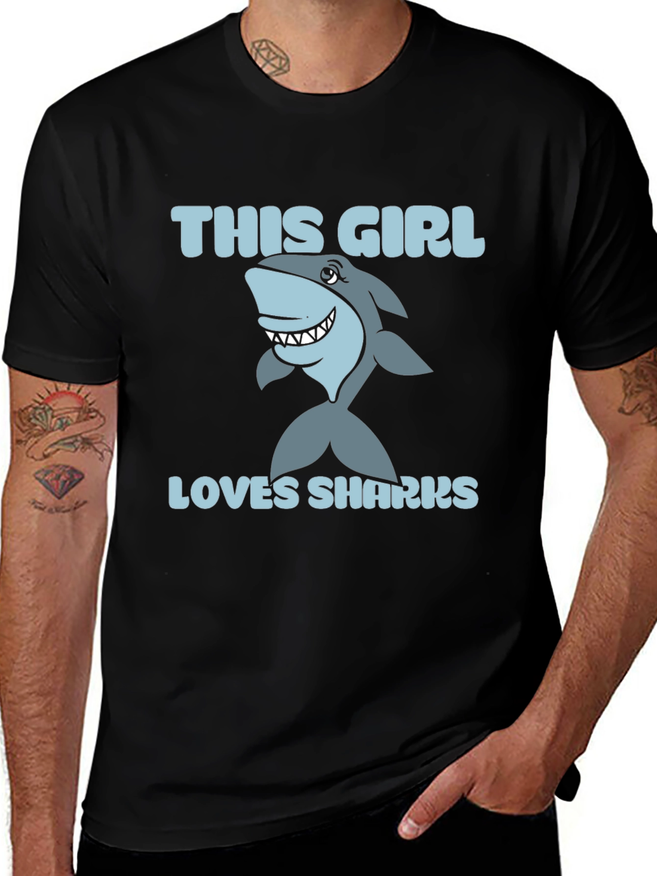 Variant 12 of This Girl Loves Sharks - Graphic Tee