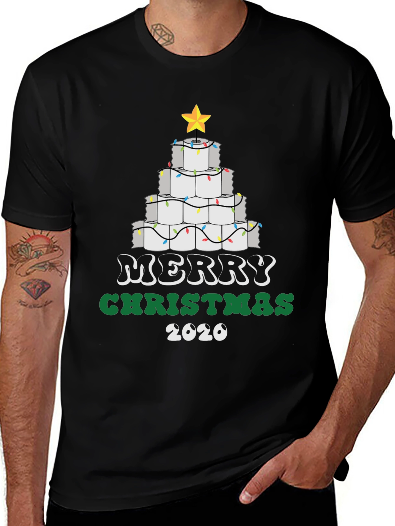 Funny Christmas 2020 Toilet Paper Tree Graphic Tee