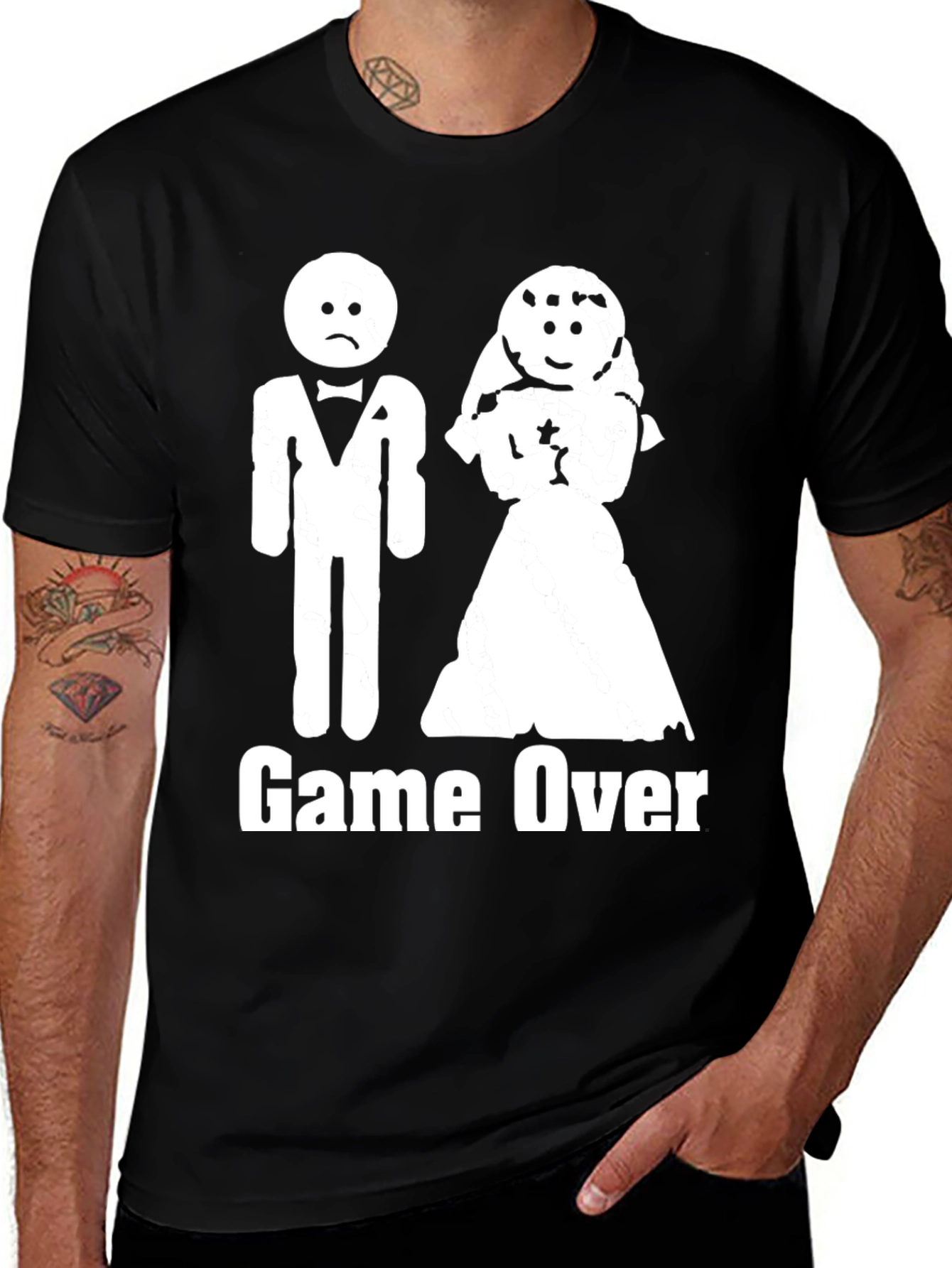Variant 21 of Game Over Marriage T-Shirt Funny Wedding Groom Gift