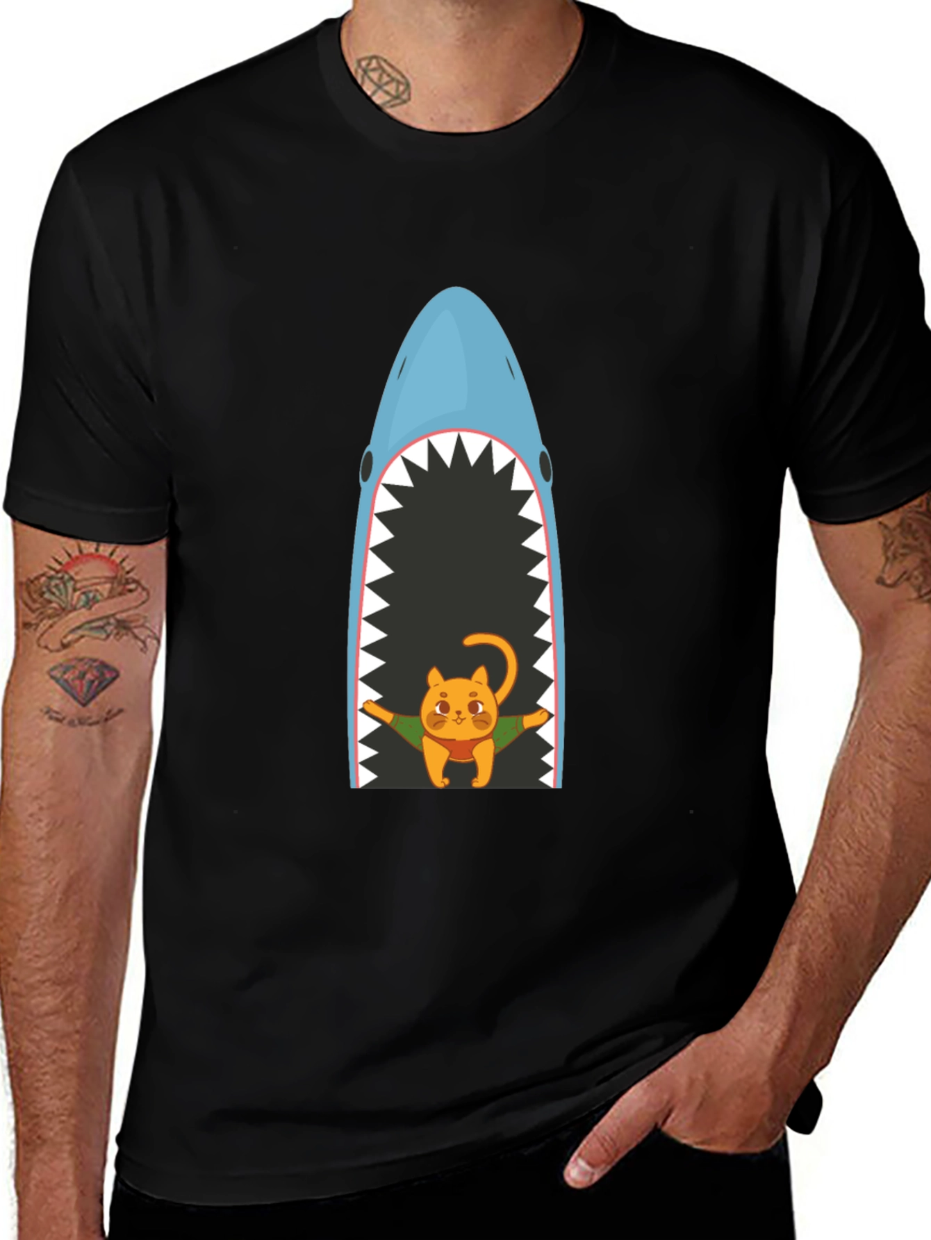 Variant 8 of Cat in Shark Mouth Graphic T-Shirt