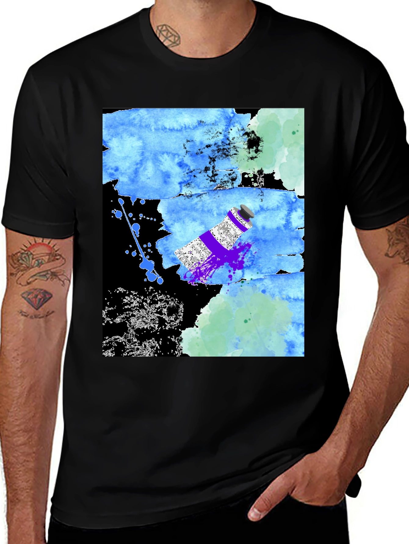 Variant 6 of Abstract Art T-Shirt: Paint Tube Splash