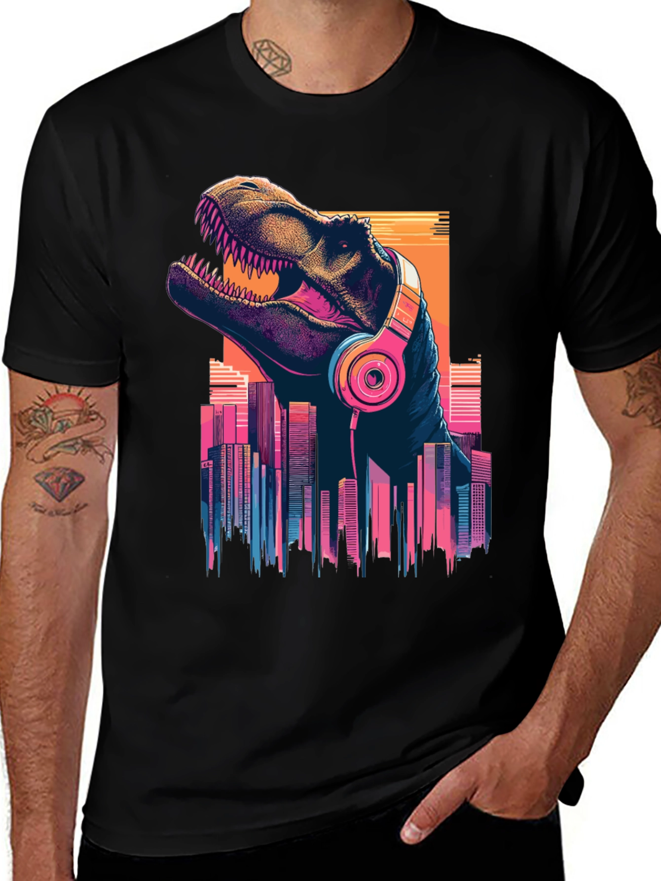 Variant 8 of Dino Beats T-Shirt - Retro City Rex