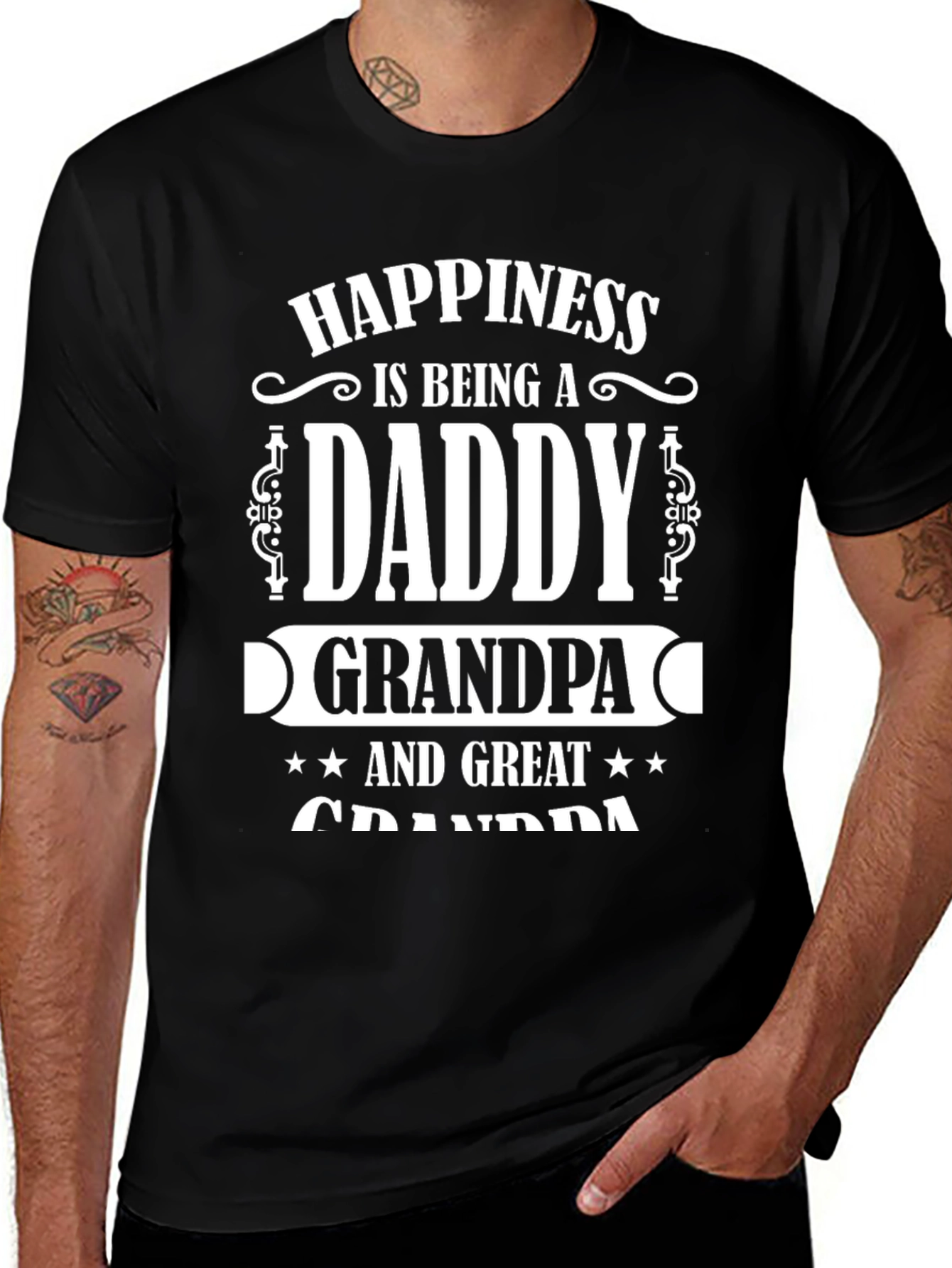 Variant 29 of Happiness Daddy Grandpa Great Grandpa T-Shirt