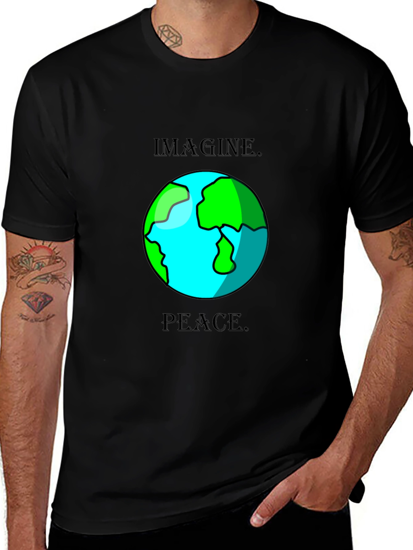 Variant 6 of Imagine Peace T-Shirt - Earth Graphic Tee