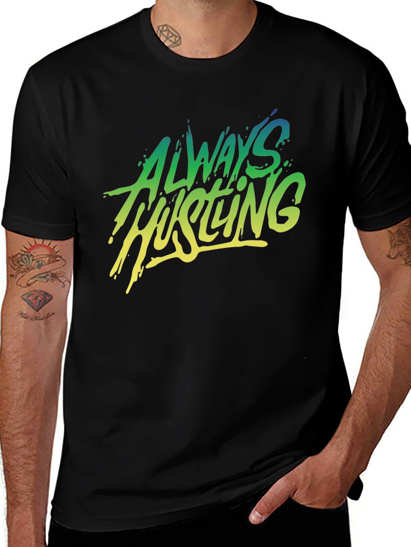 Variant 30 of Always Hustling Graphic Tee - Black