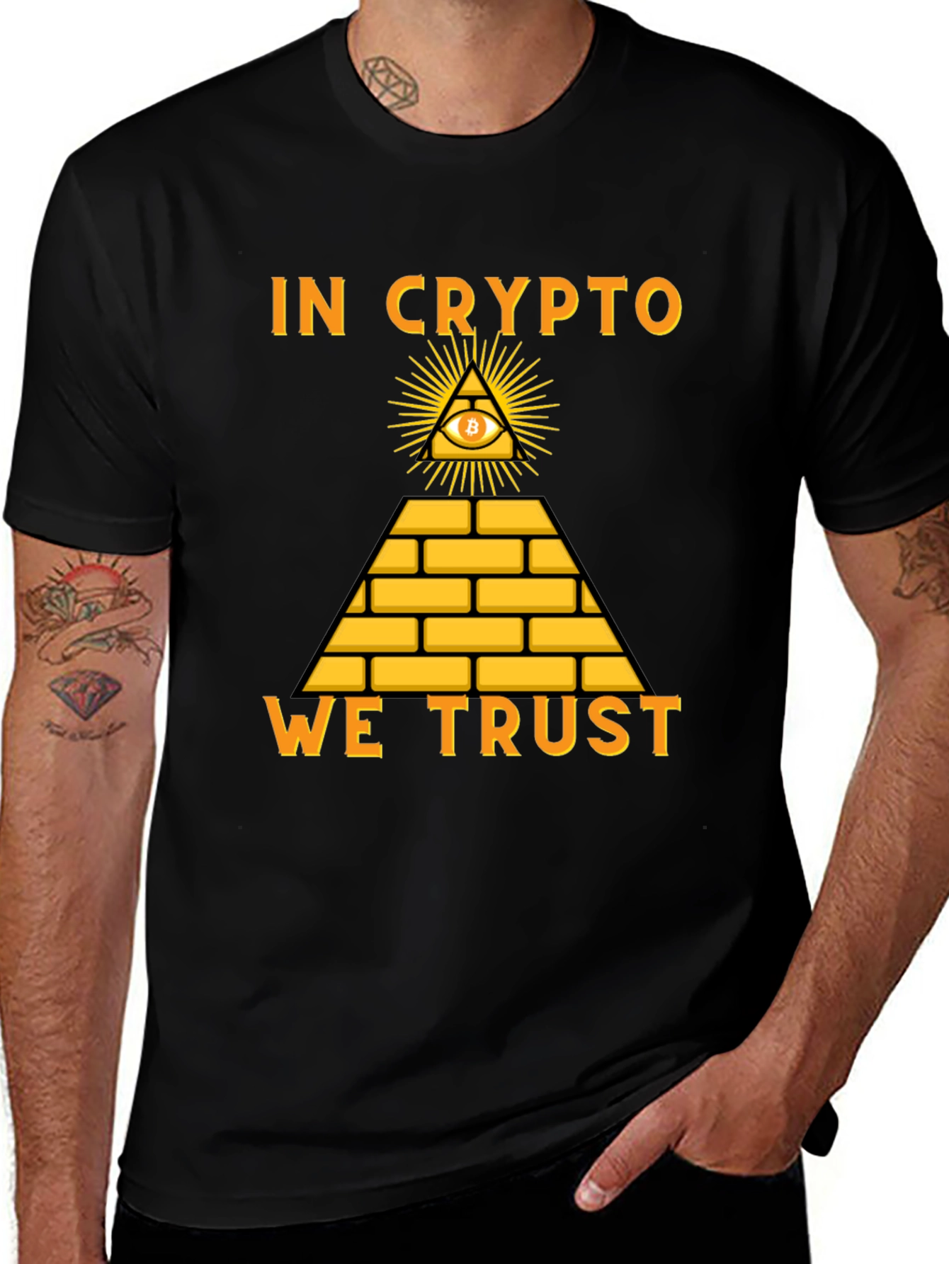 In Crypto We Trust Bitcoin Pyramid T-Shirt
