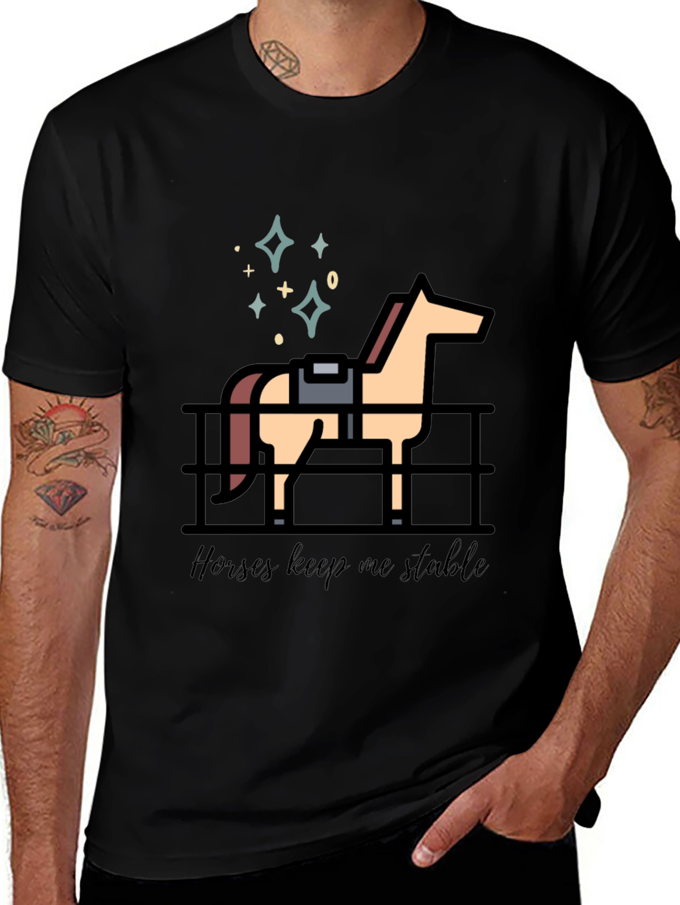 Variant 24 of Horses Keep Me Stable Graphic T-Shirt
