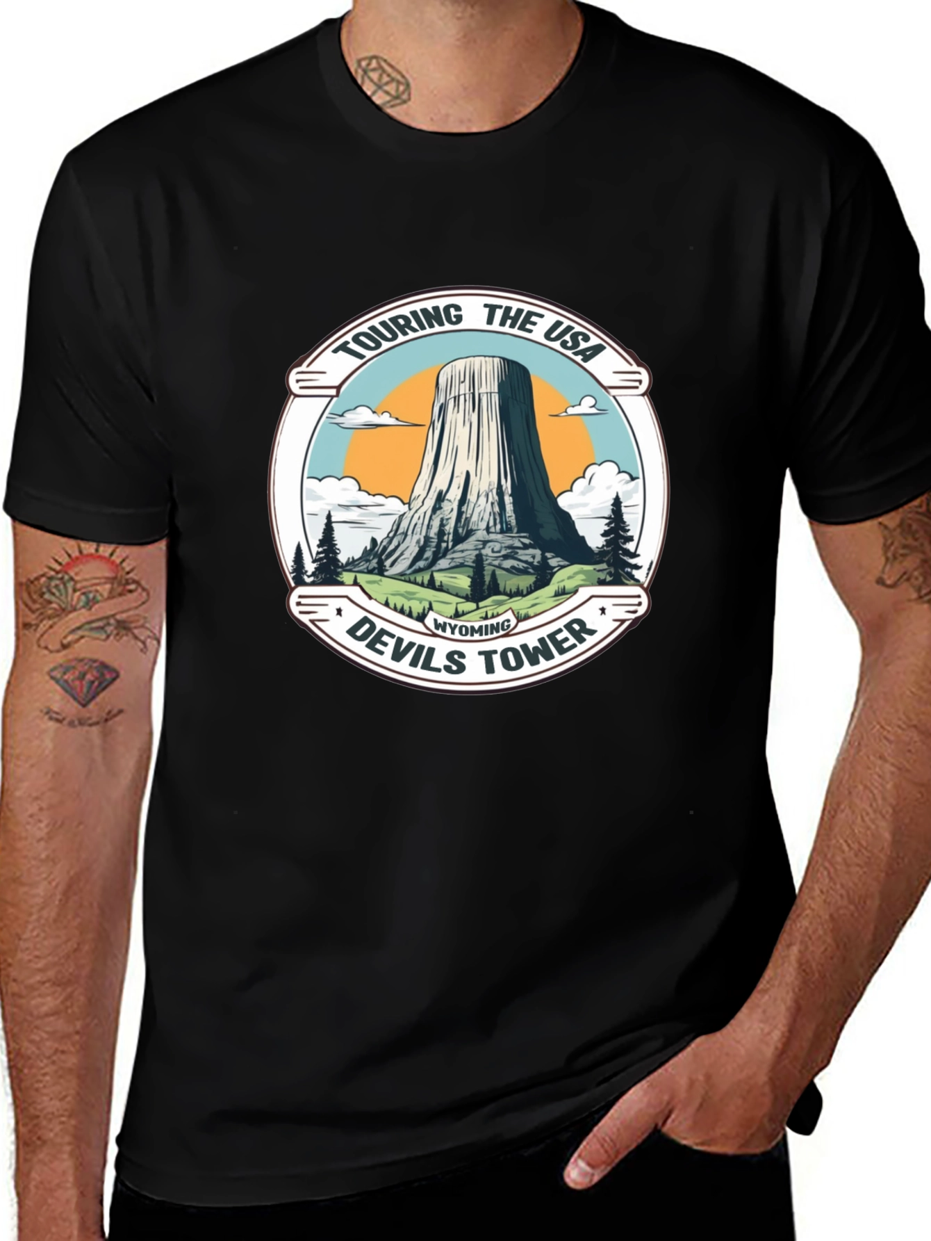 Devils Tower Wyoming T-Shirt - Touring the USA
