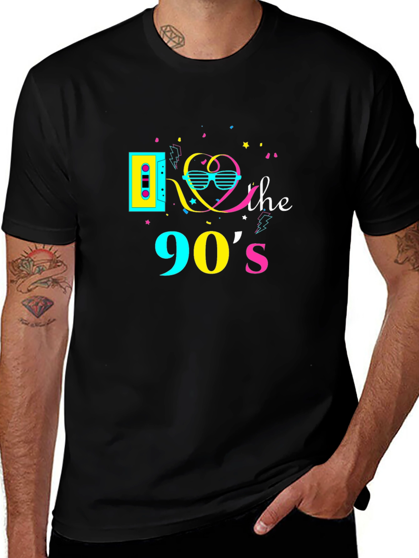 Variant 25 of Retro 90s Graphic T-Shirt - Black