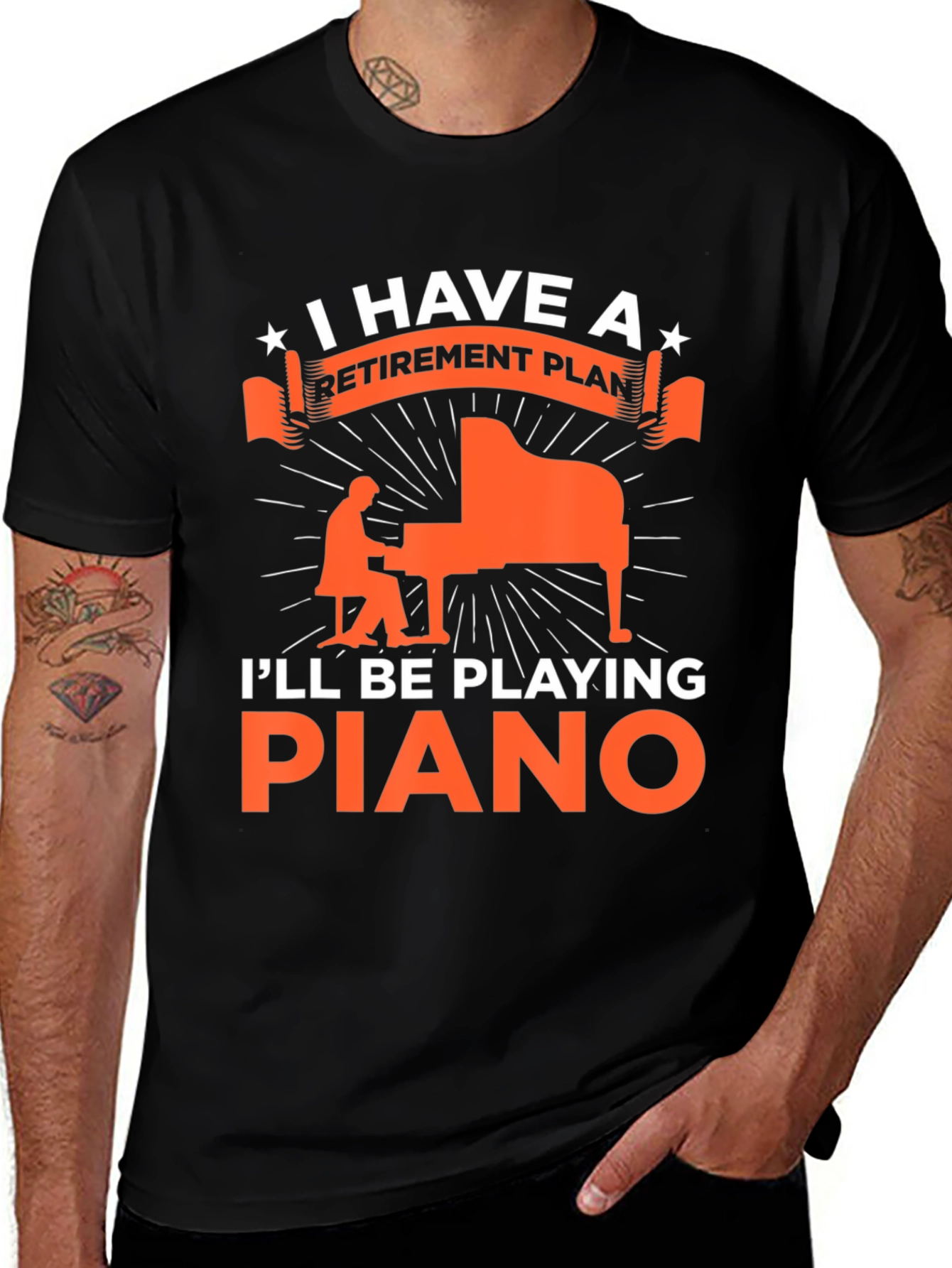 Variant 20 of Retirement Plan Piano Player Graphic T-Shirt
