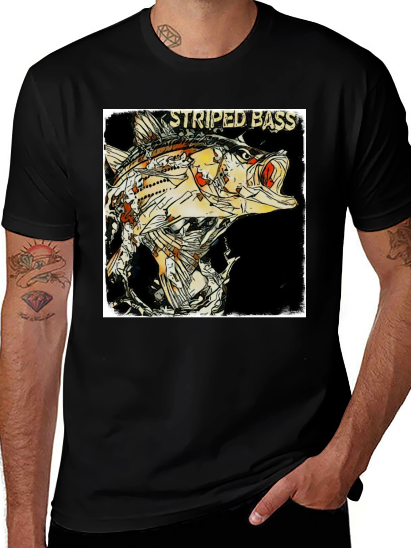 Variant 8 of Striped Bass Graphic Print T-Shirt - Angler's Choice