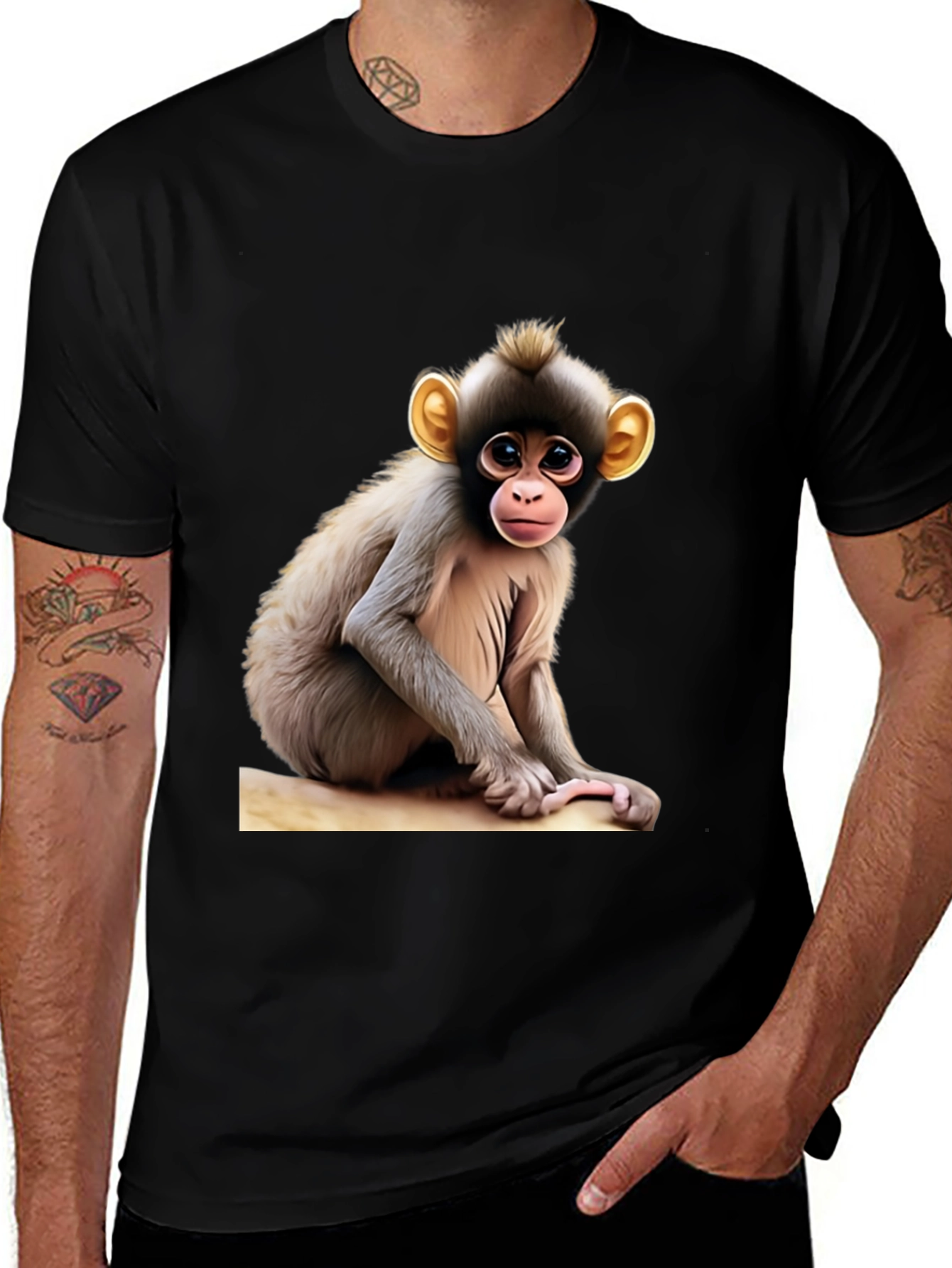 Variant 11 of Monkey Graphic Tee - Cute Animal Print