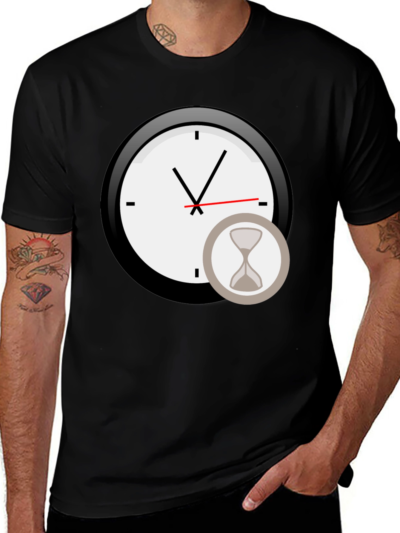Time Flies Graphic Tee - Trendy Black T-Shirt