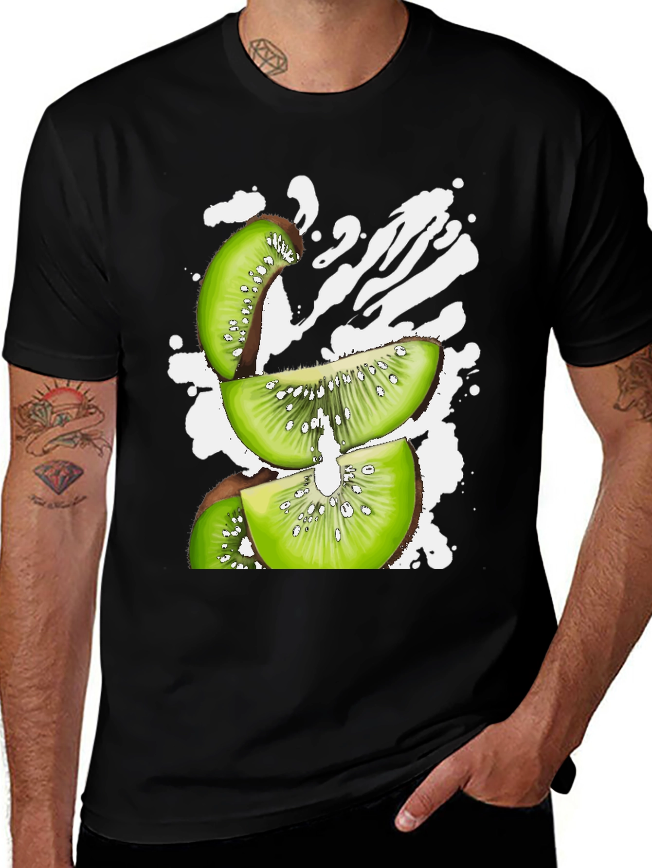 Variant 17 of Kiwi Slices T-Shirt - Fresh Fruit Design