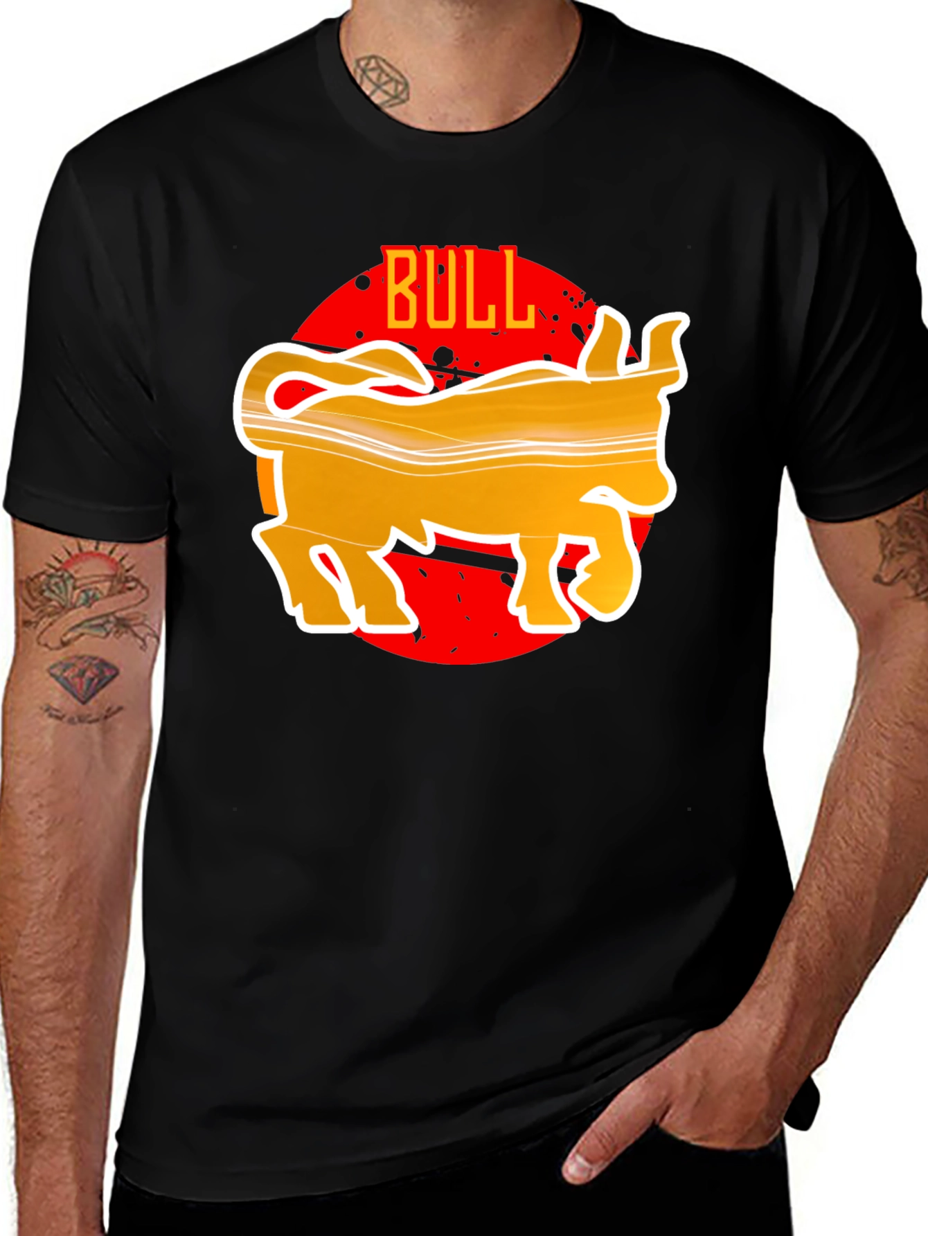 Variant 6 of Bull Graphic Tee - Stylish Men's Black T-Shirt