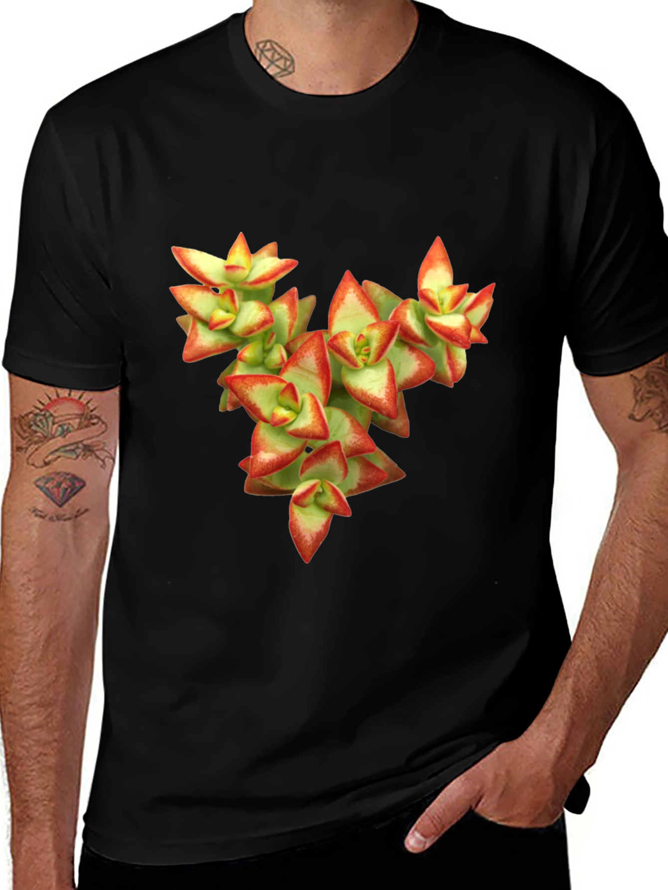 Black Succulent Graphic T-Shirt - Nature Inspired Tee main image