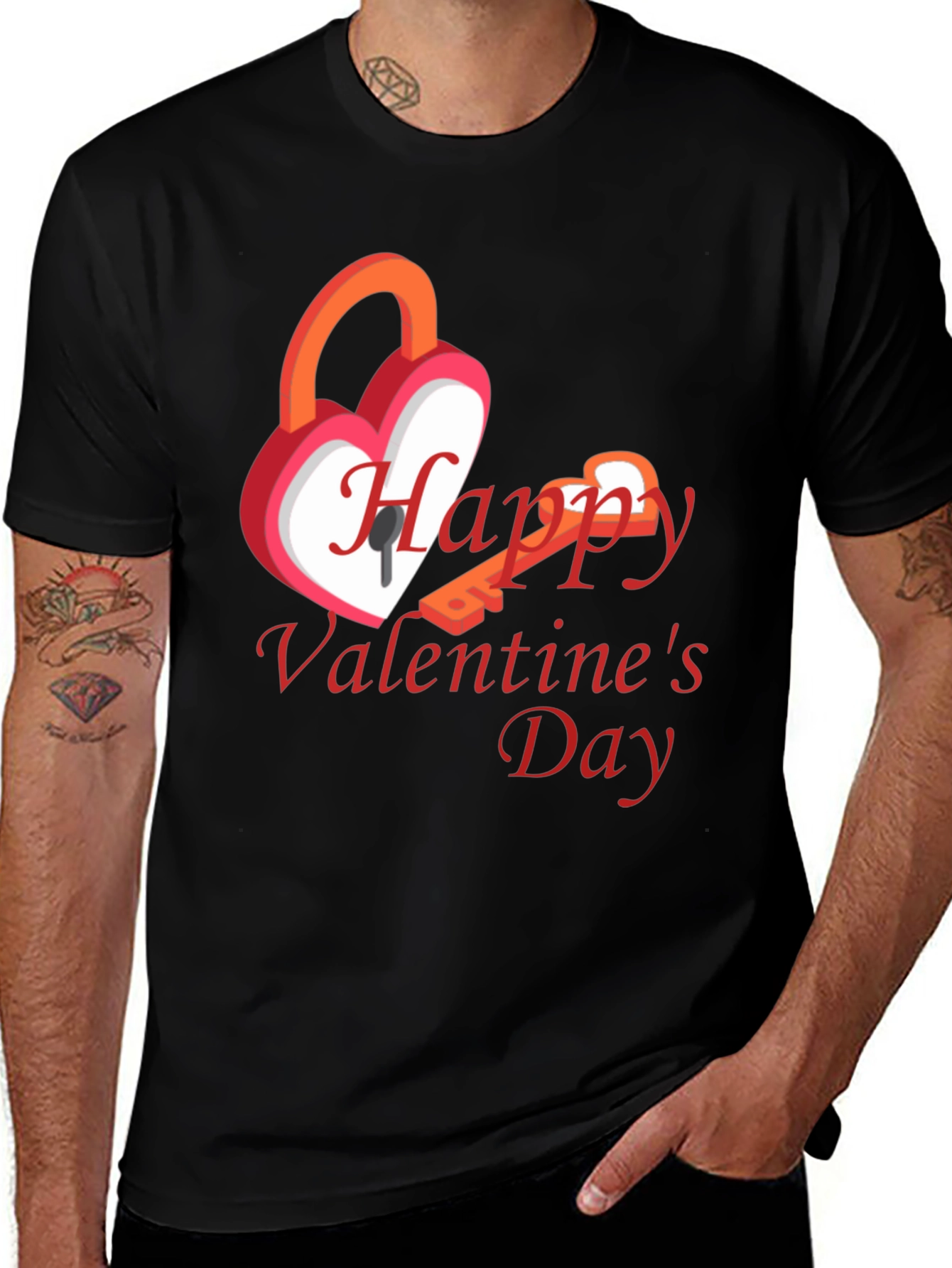 Variant 26 of Happy Valentine's Day Heart Lock T-Shirt