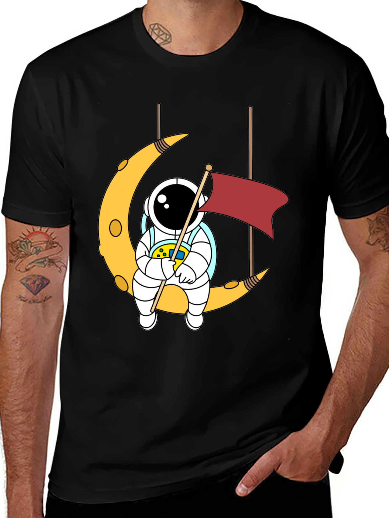 Variant 16 of Astronaut Moon Swing Graphic T-Shirt