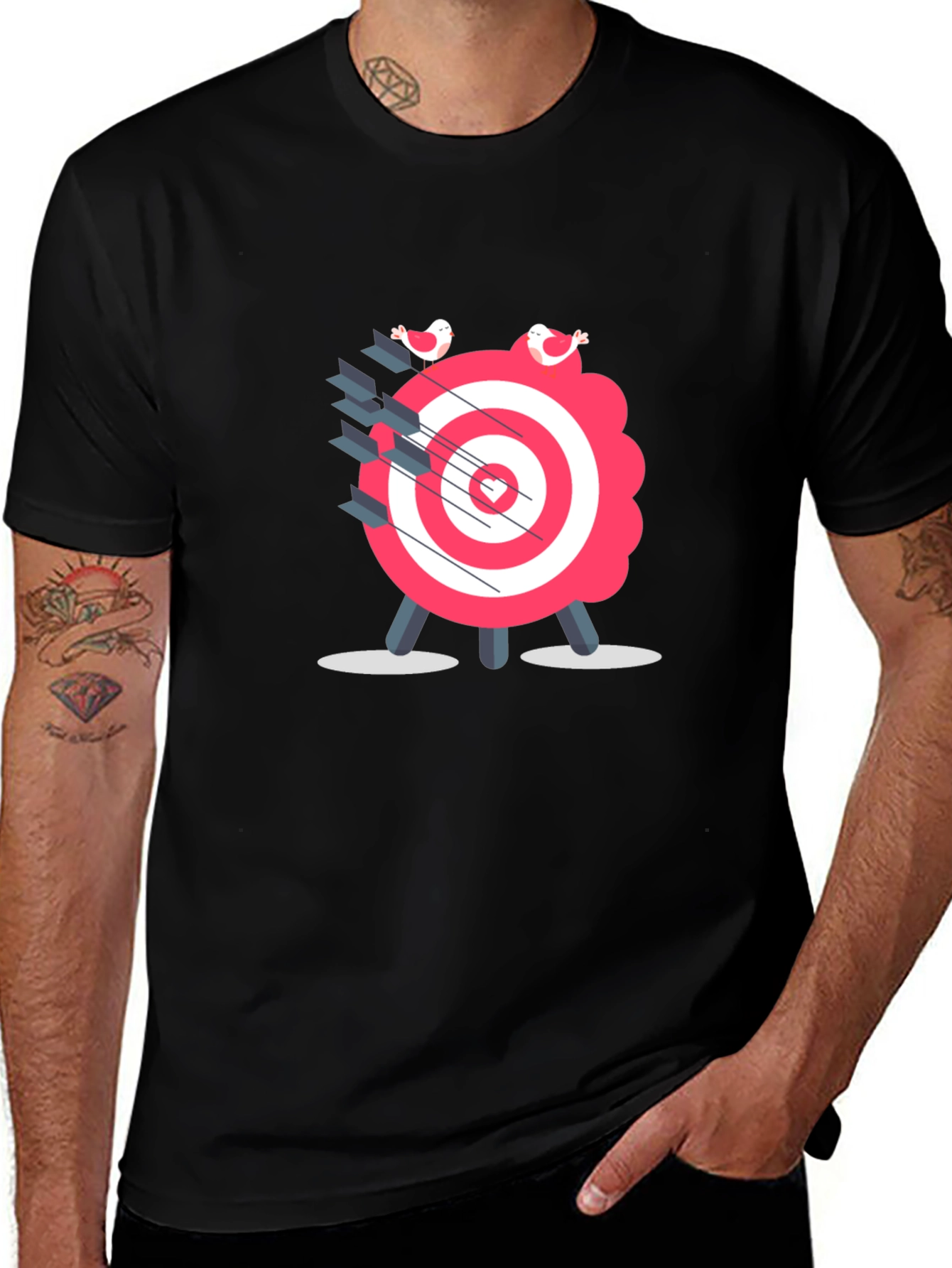 Variant 19 of Target Practice Graphic Tee - Black Cotton Shirt