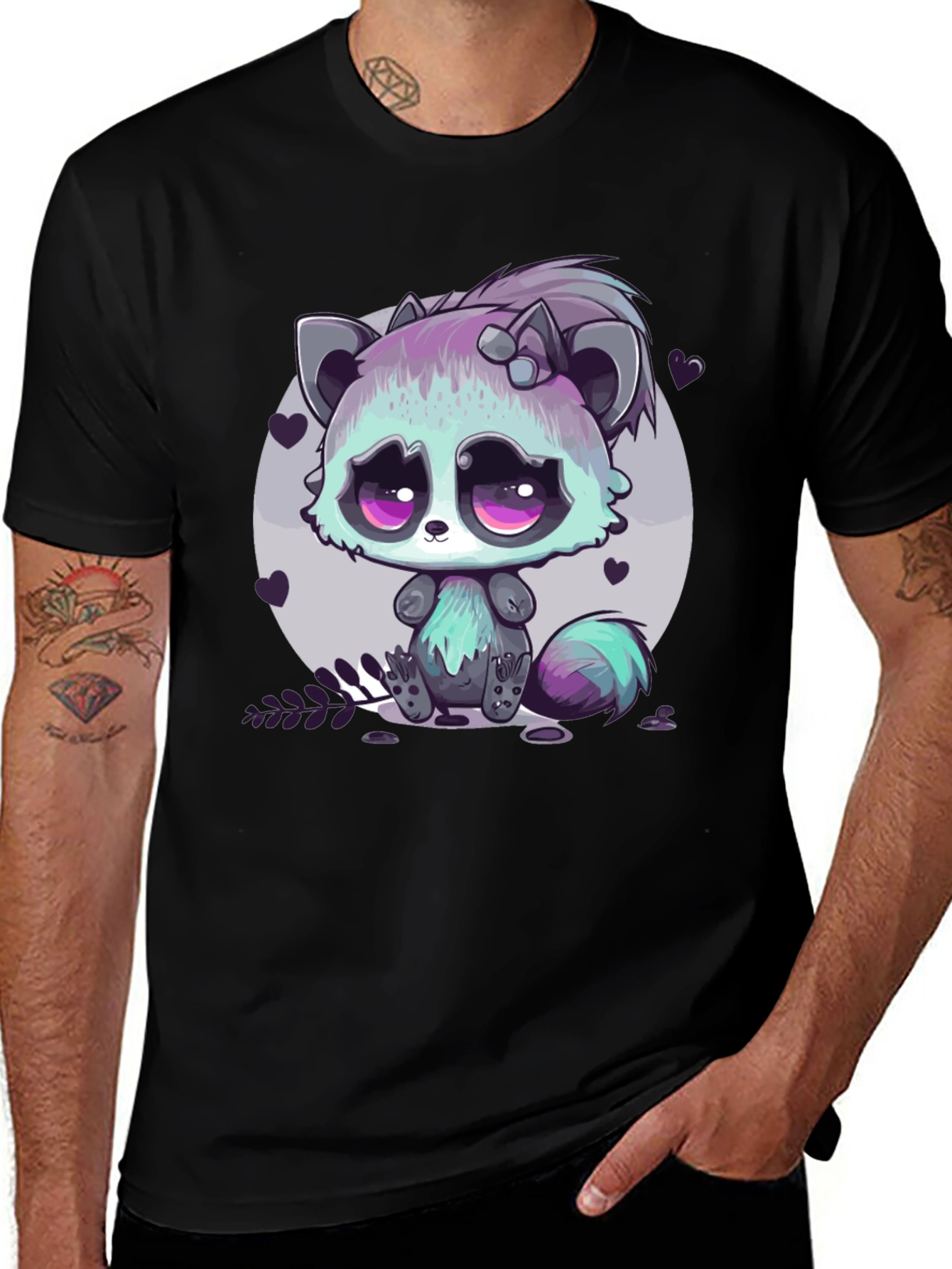 Cute Raccoon Graphic Tee - Unique Anime Style