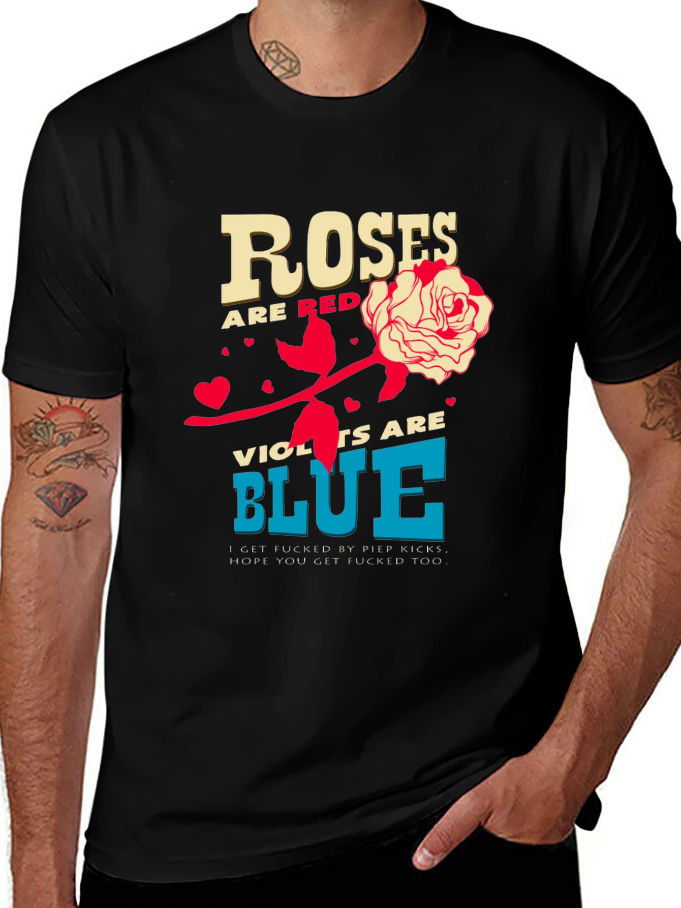 Variant 4 of Roses are Red Humor Graphic Tee - Black