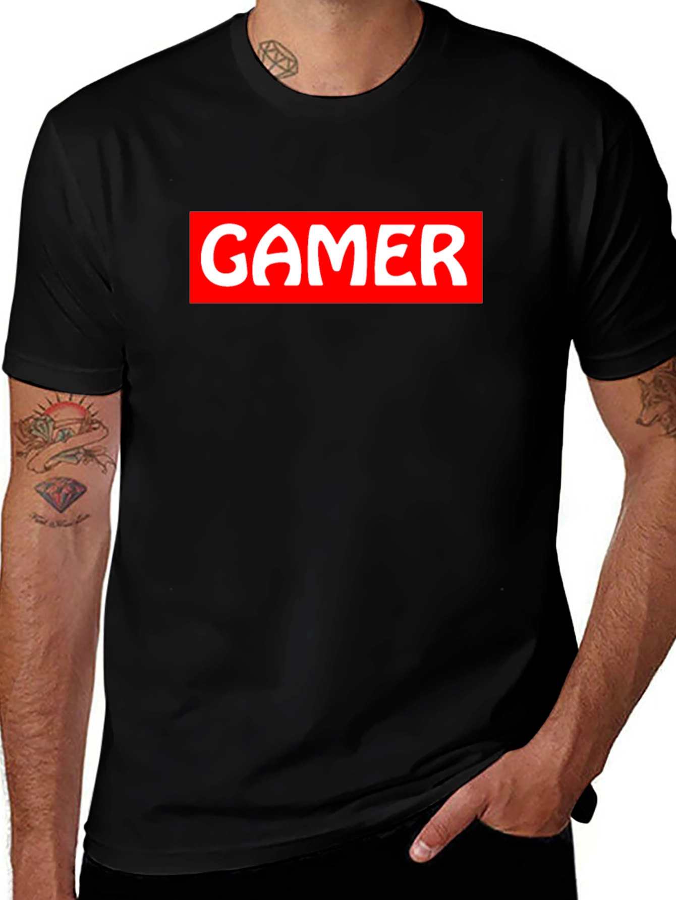Variant 11 of Gamer T-Shirt - Black - Cotton Blend