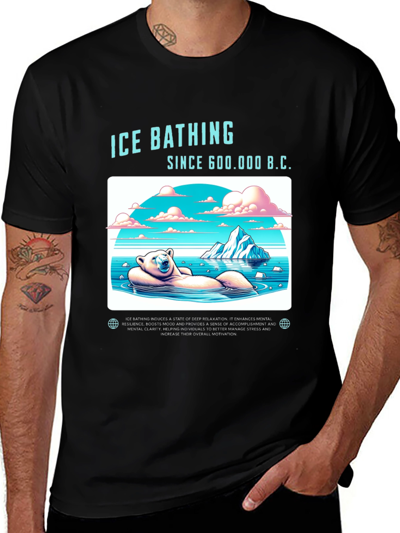 Ice Bathing Bear T-Shirt - Since 600,000 B.C.