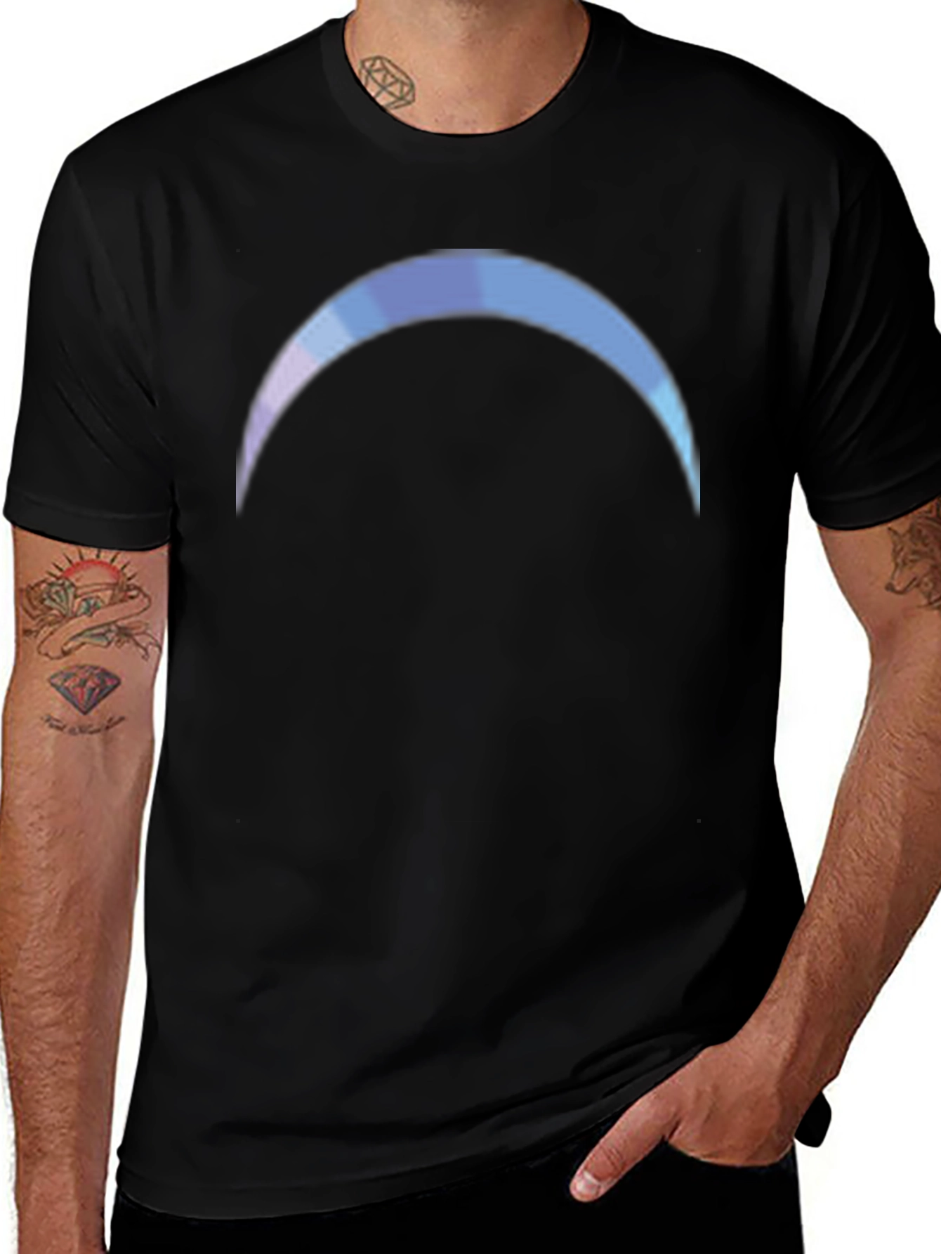 Variant 4 of Gradient Crescent Moon Black T-Shirt