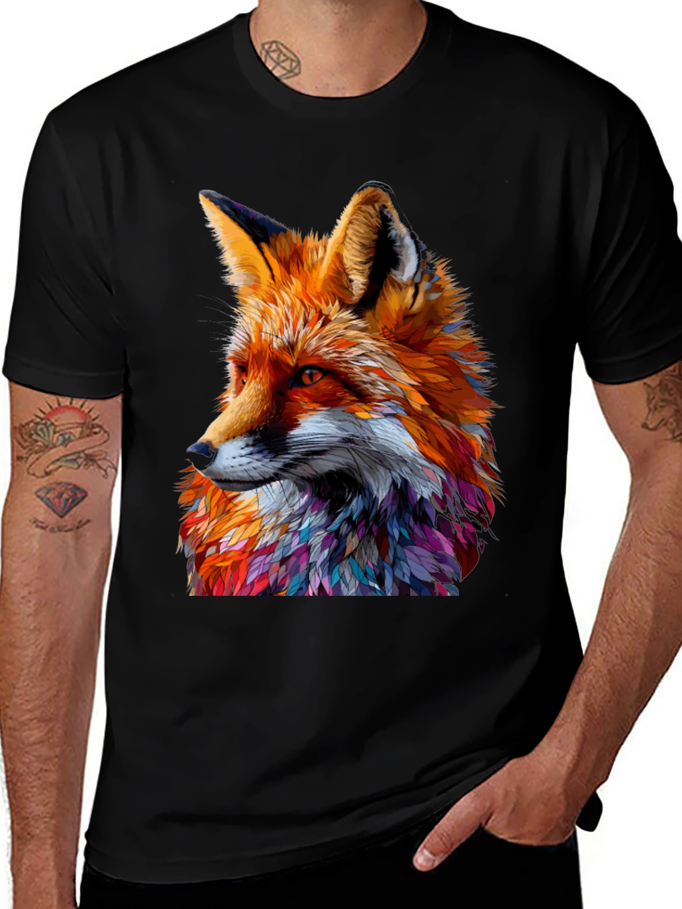 Variant 19 of Vibrant Fox Graphic Tee - Stylish Animal Print