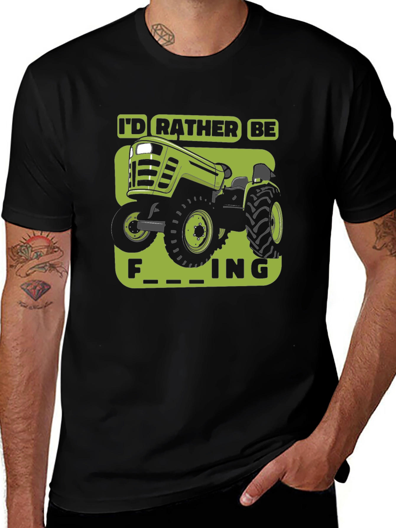 Variant 22 of Funny Tractor T-Shirt - I'd Rather Be Farming