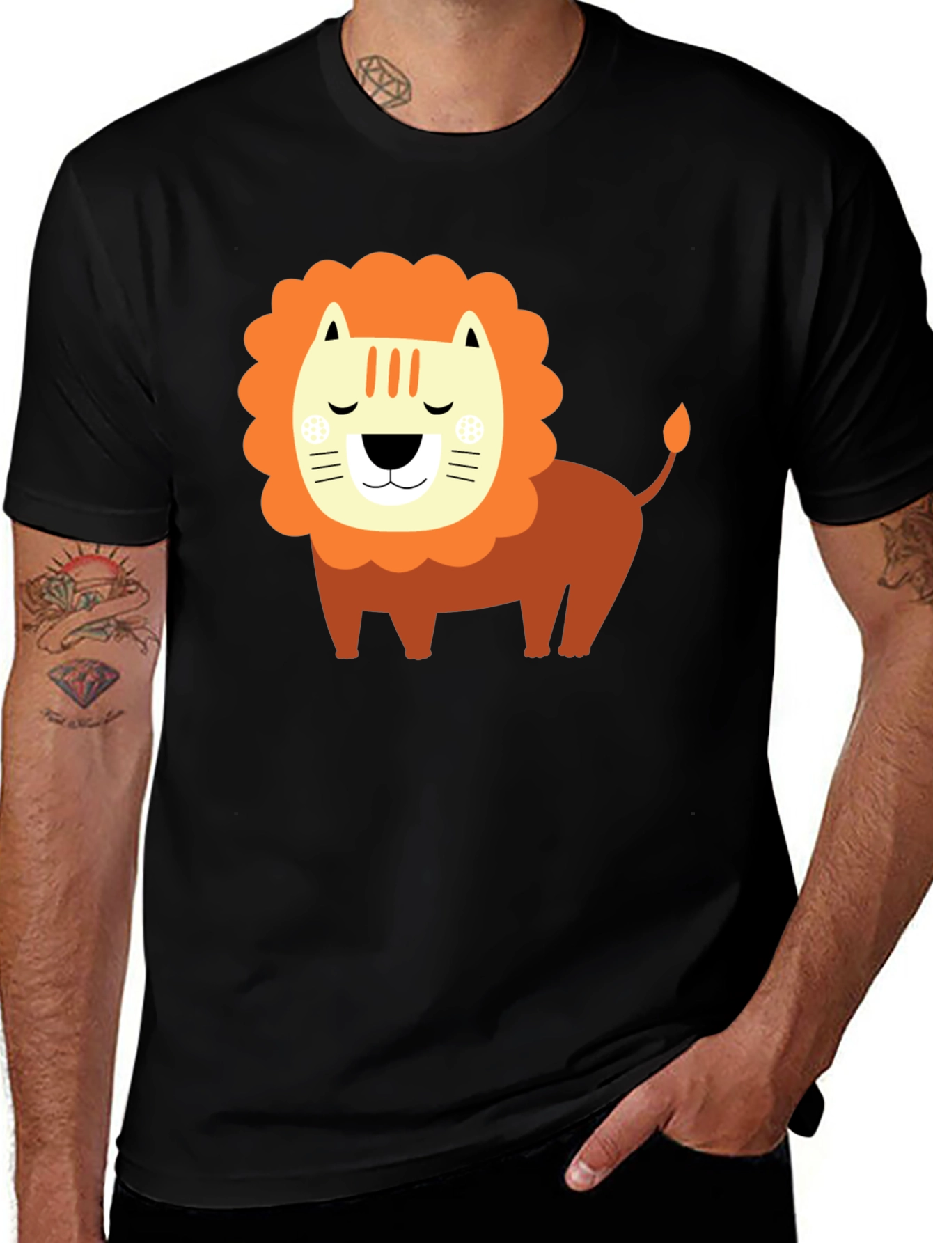 Variant 20 of Cartoon Lion Graphic Tee - Unisex