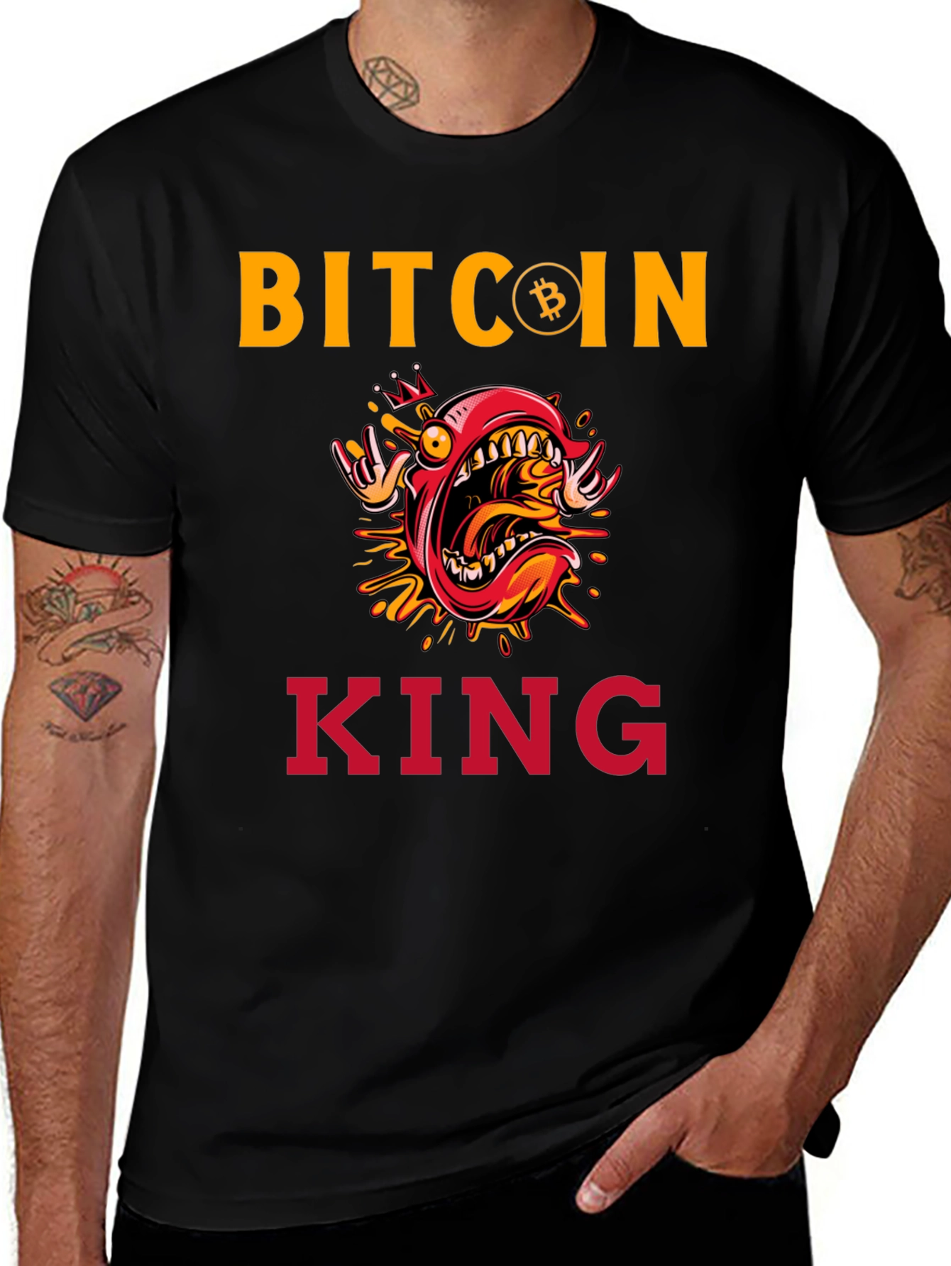 Bitcoin King Graphic Tee - Crypto Currency T-Shirt