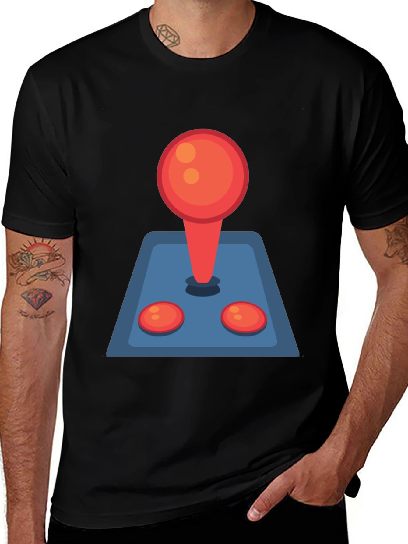 Variant 26 of Retro Arcade Gamer T-Shirt - Classic Joystick Design