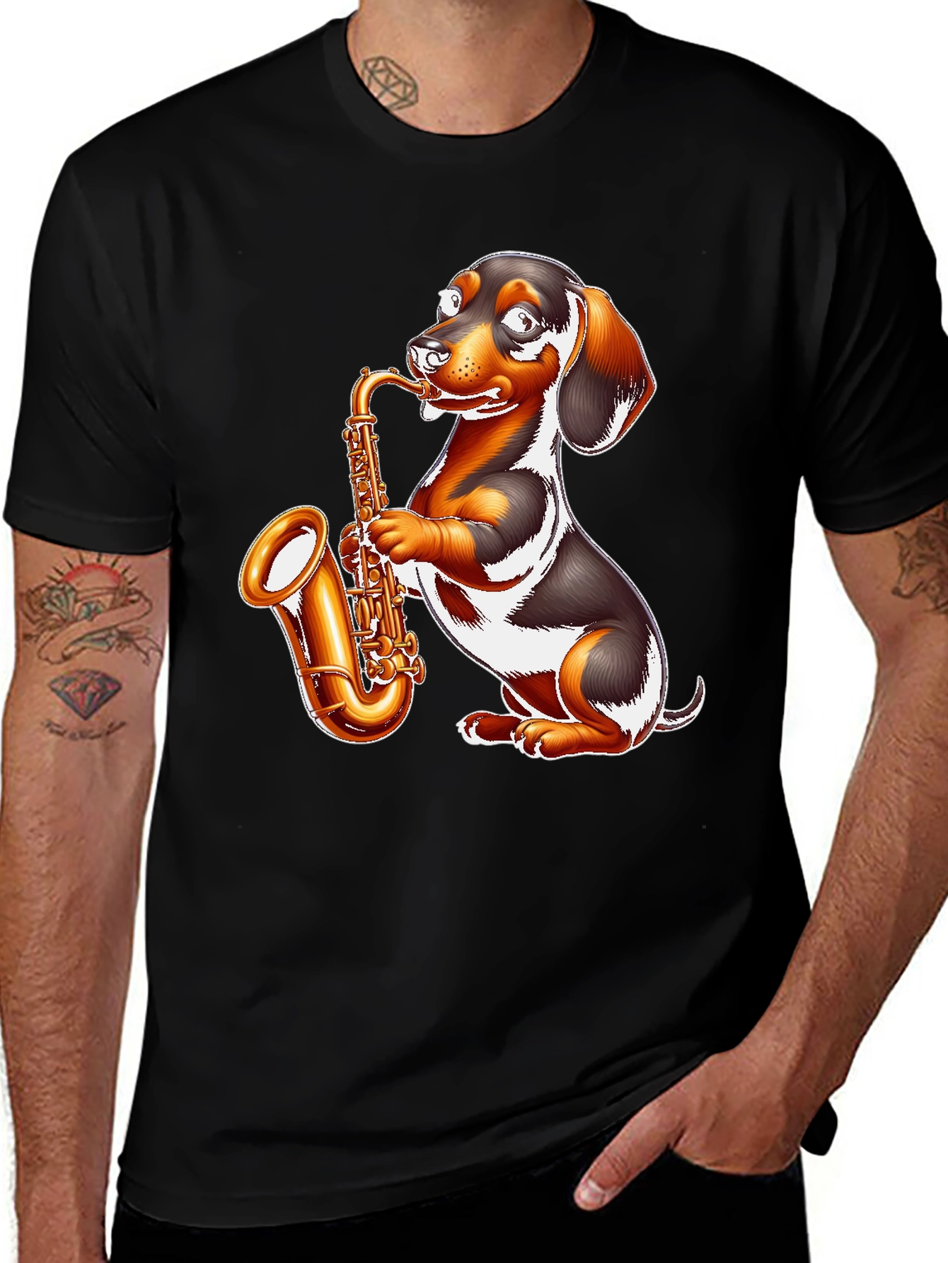 Variant 25 of Saxophone Dachshund Men's T-Shirt