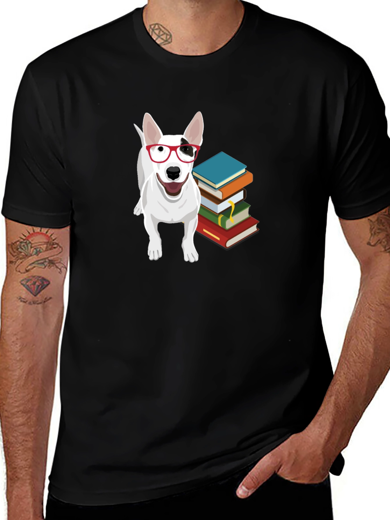 Black Dog with Glasses T-Shirt main image