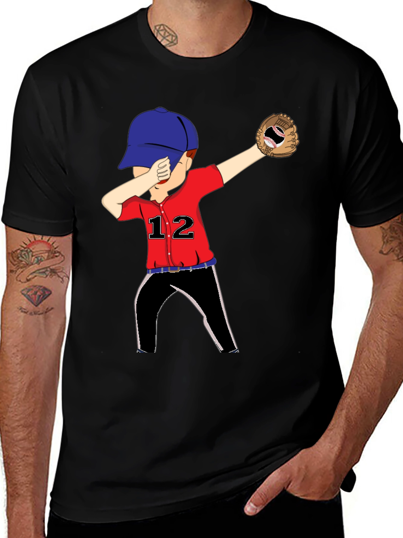 Variant 15 of Dabbing Baseball Player Graphic Tee