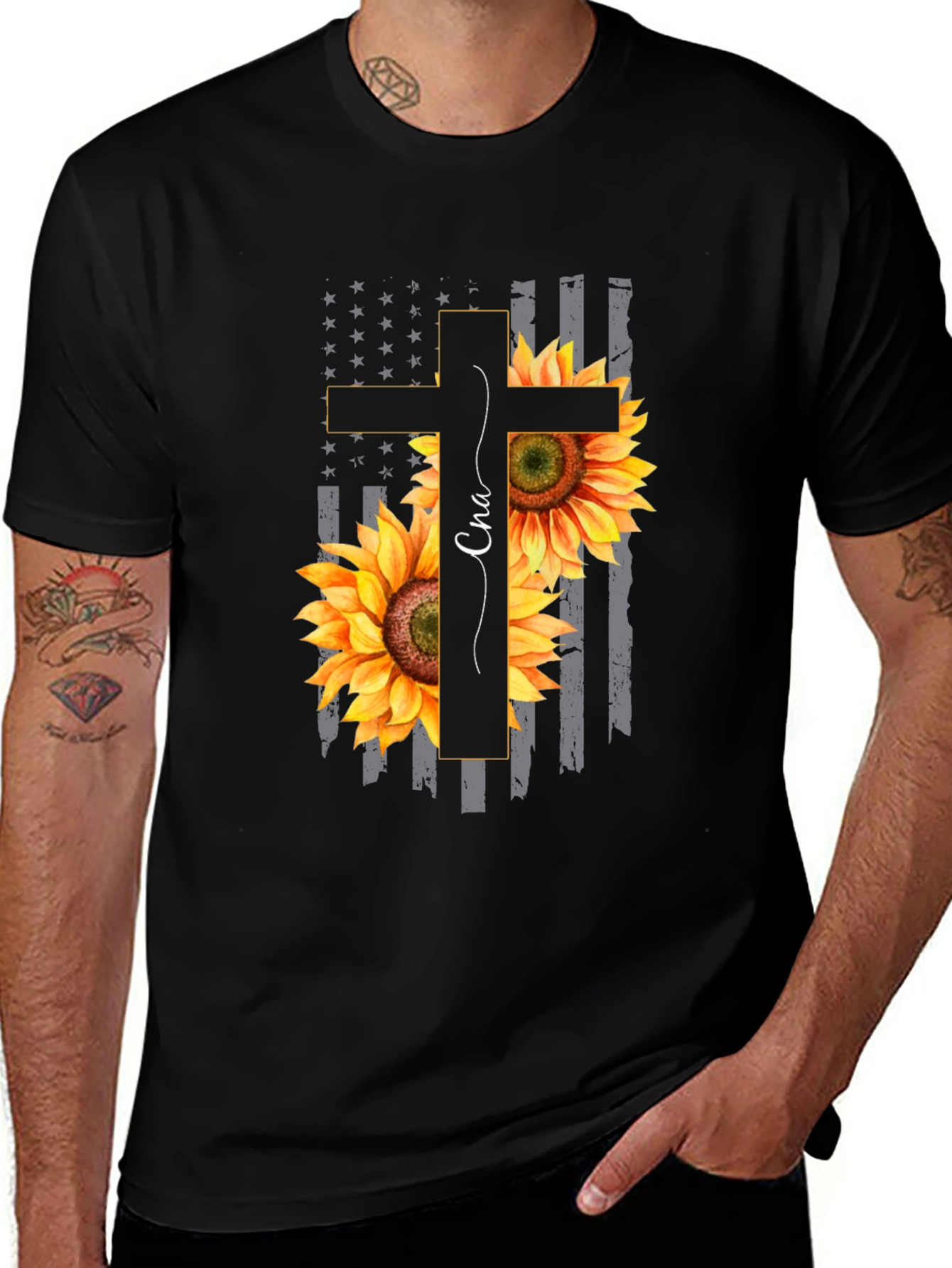 CNA Sunflower Cross Graphic Tee