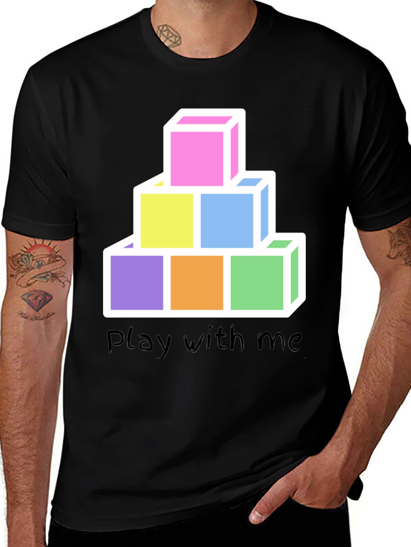 Variant 24 of Play Blocks Graphic T-Shirt - Fun & Colorful Design