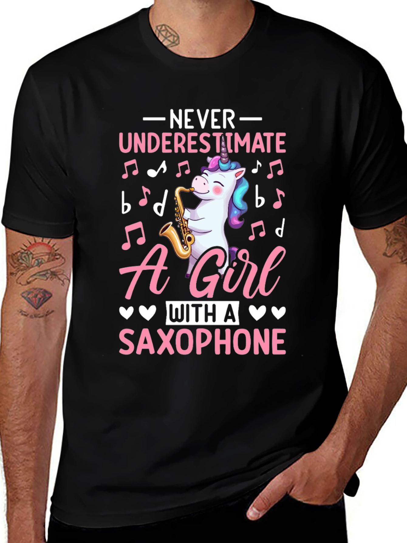 Variant 29 of Unicorn Saxophone Girl T-Shirt - Music Lover Tee