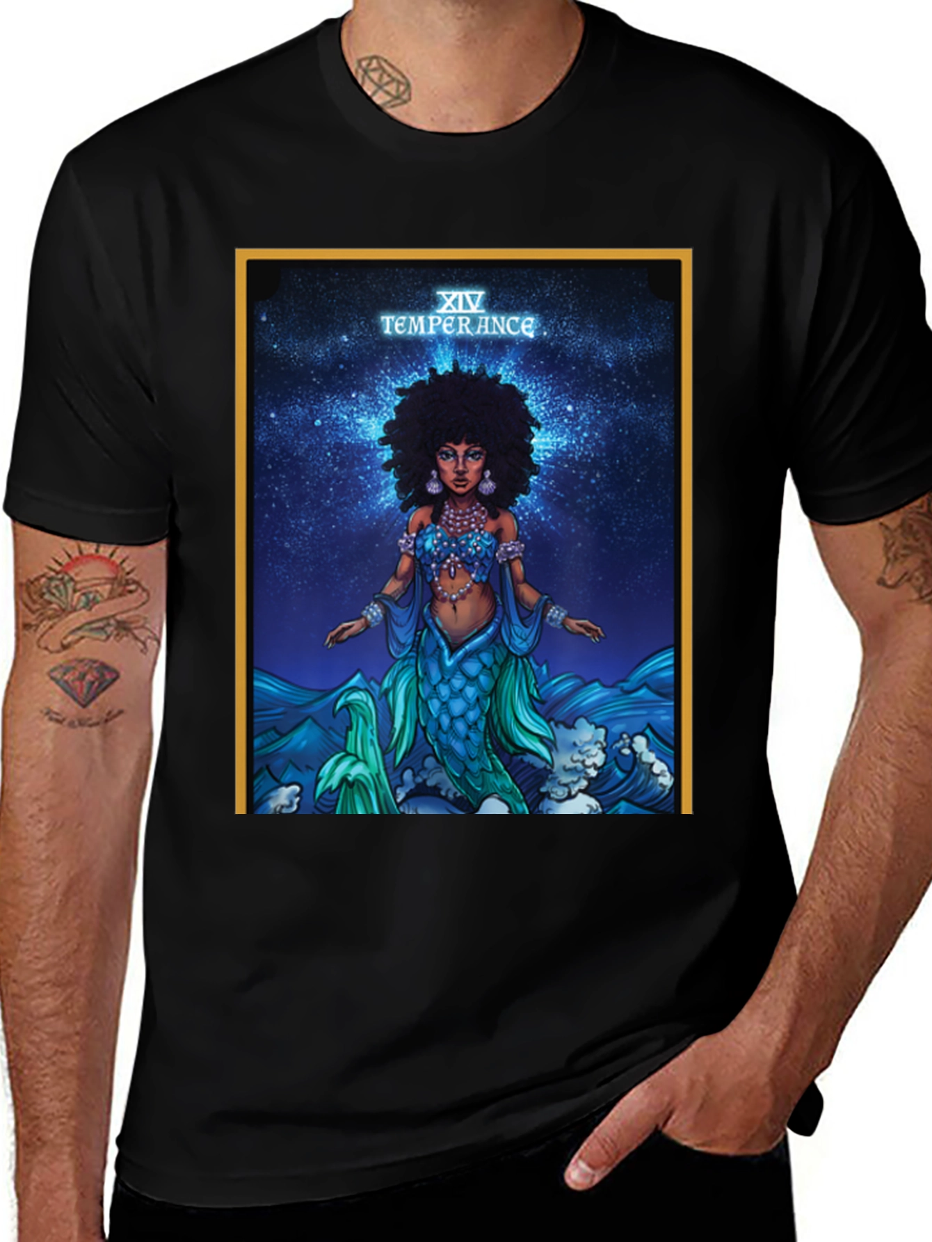 Variant 24 of Temperance Tarot Card Mermaid T-Shirt