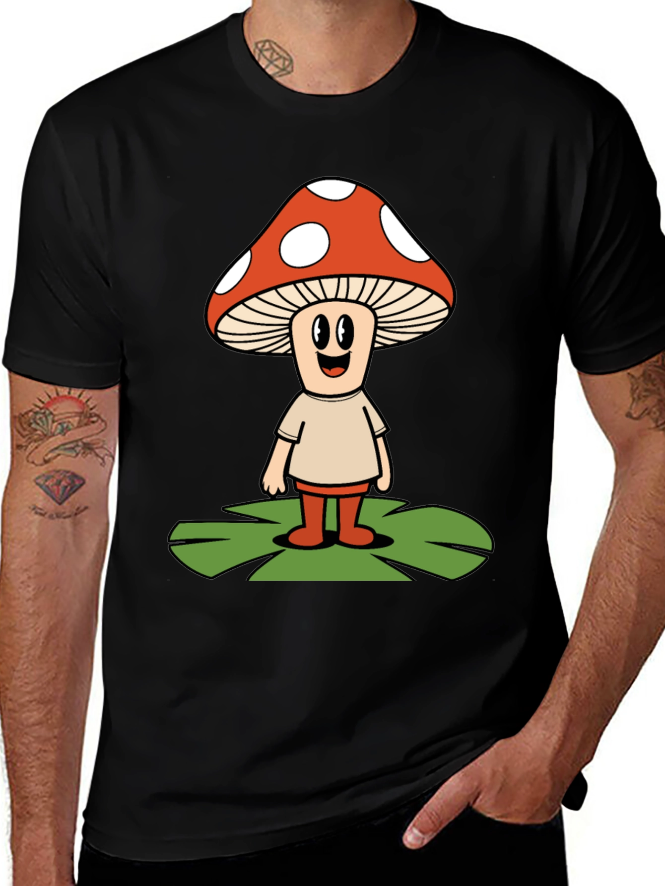Variant 23 of Mushroom Character Graphic Tee - Unique Design