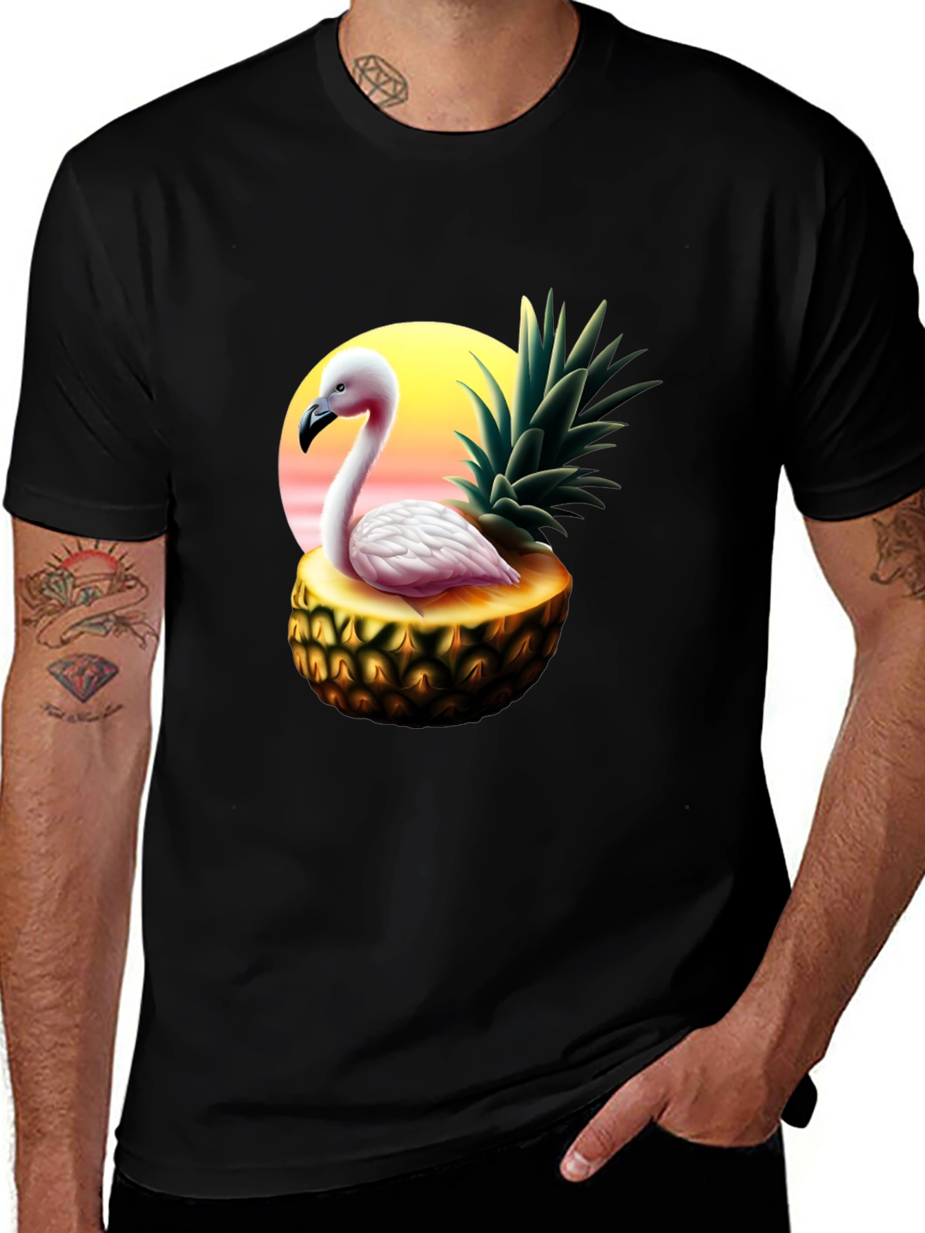 Variant 16 of Tropical Flamingo Pineapple Graphic T-Shirt