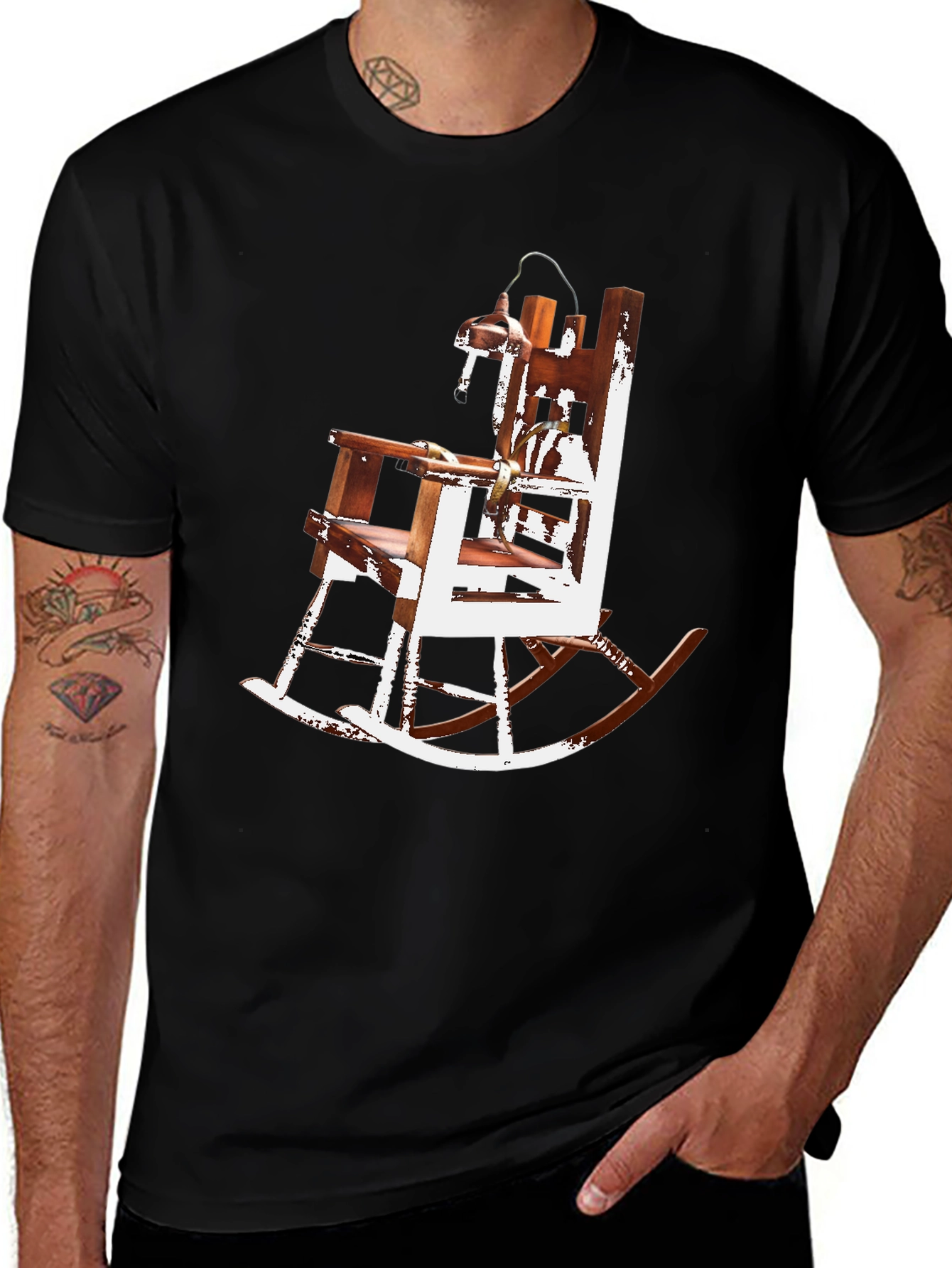 Variant 7 of Electric Chair Rocking Chair Graphic Tee - Unique Design