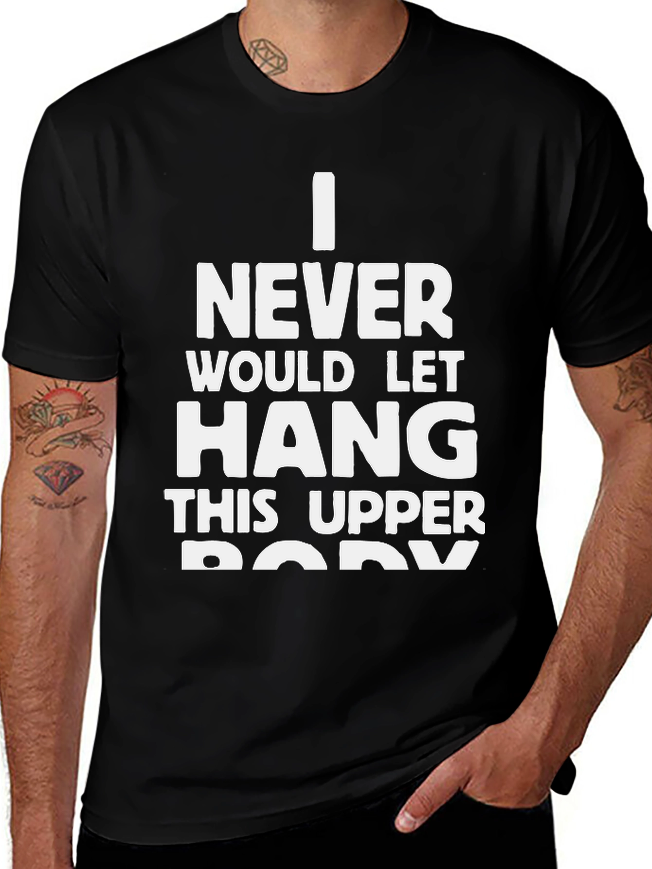 Black Funny Workout T-Shirt - Never Let Hang main image