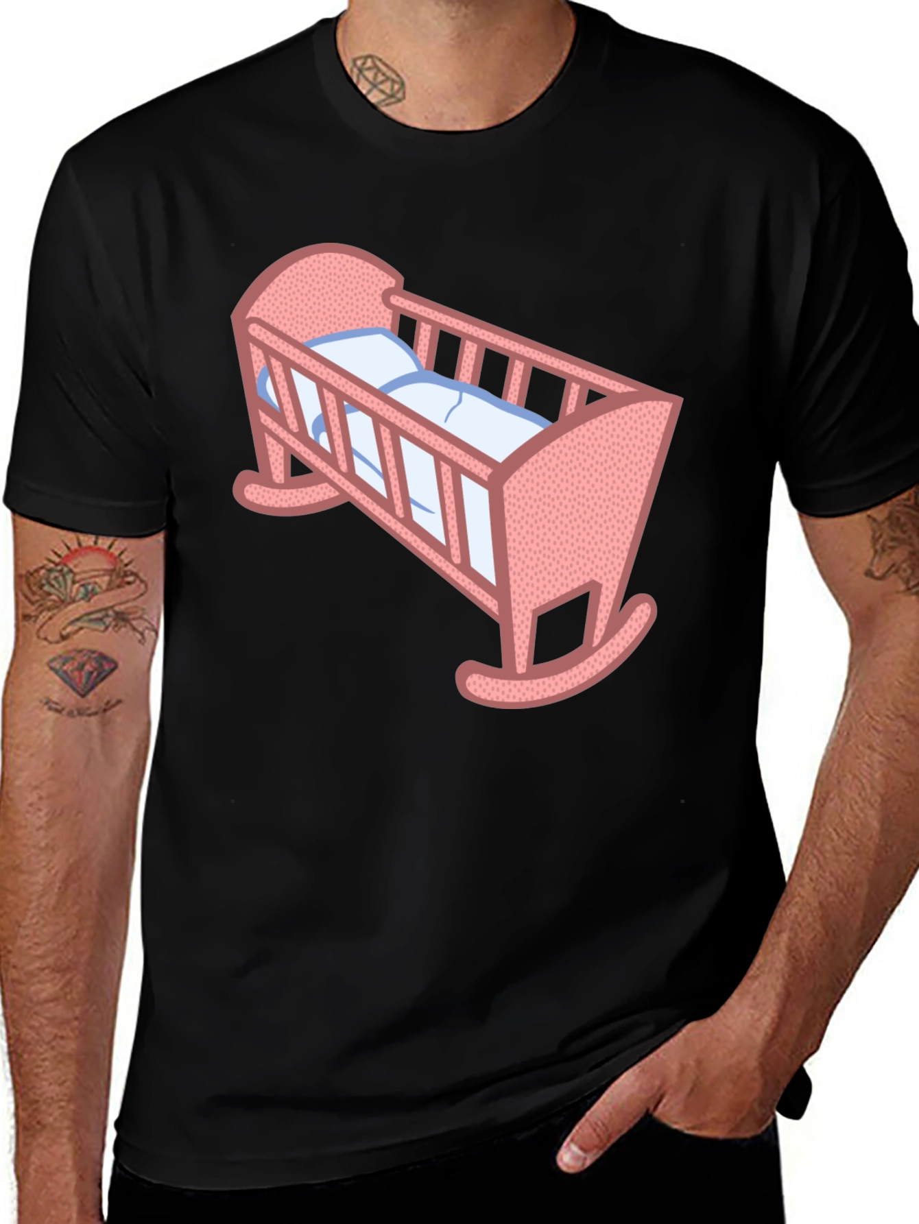 Variant 21 of Baby Crib Graphic T-Shirt - Cute Parent Tee