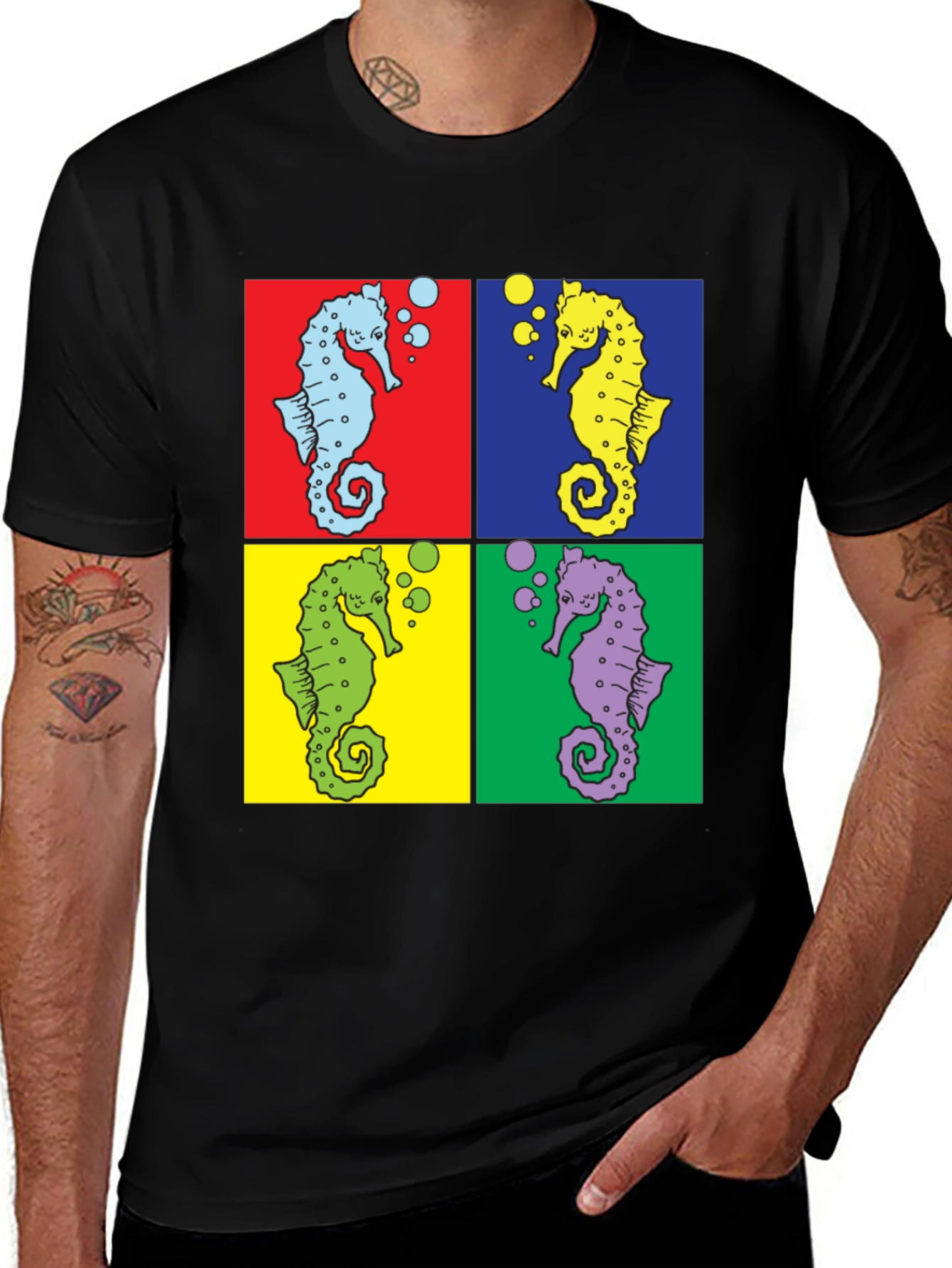 Pop Art Seahorse Graphic Tee